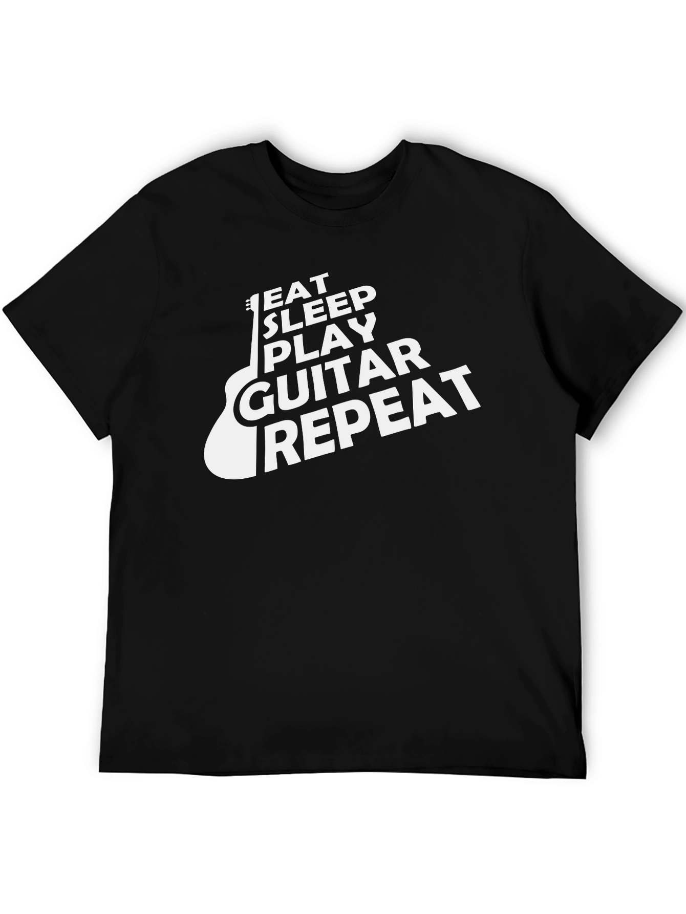 Eat Sleep Play Guitar Repeat Black T-Shirt