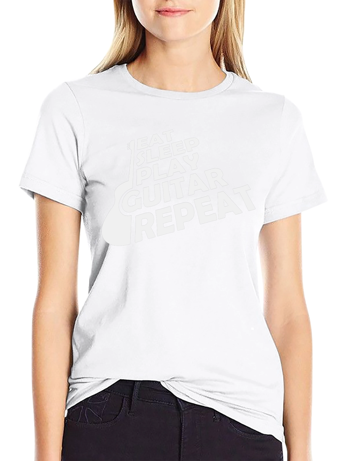 Eat Sleep Play Guitar Repeat Black T-Shirt