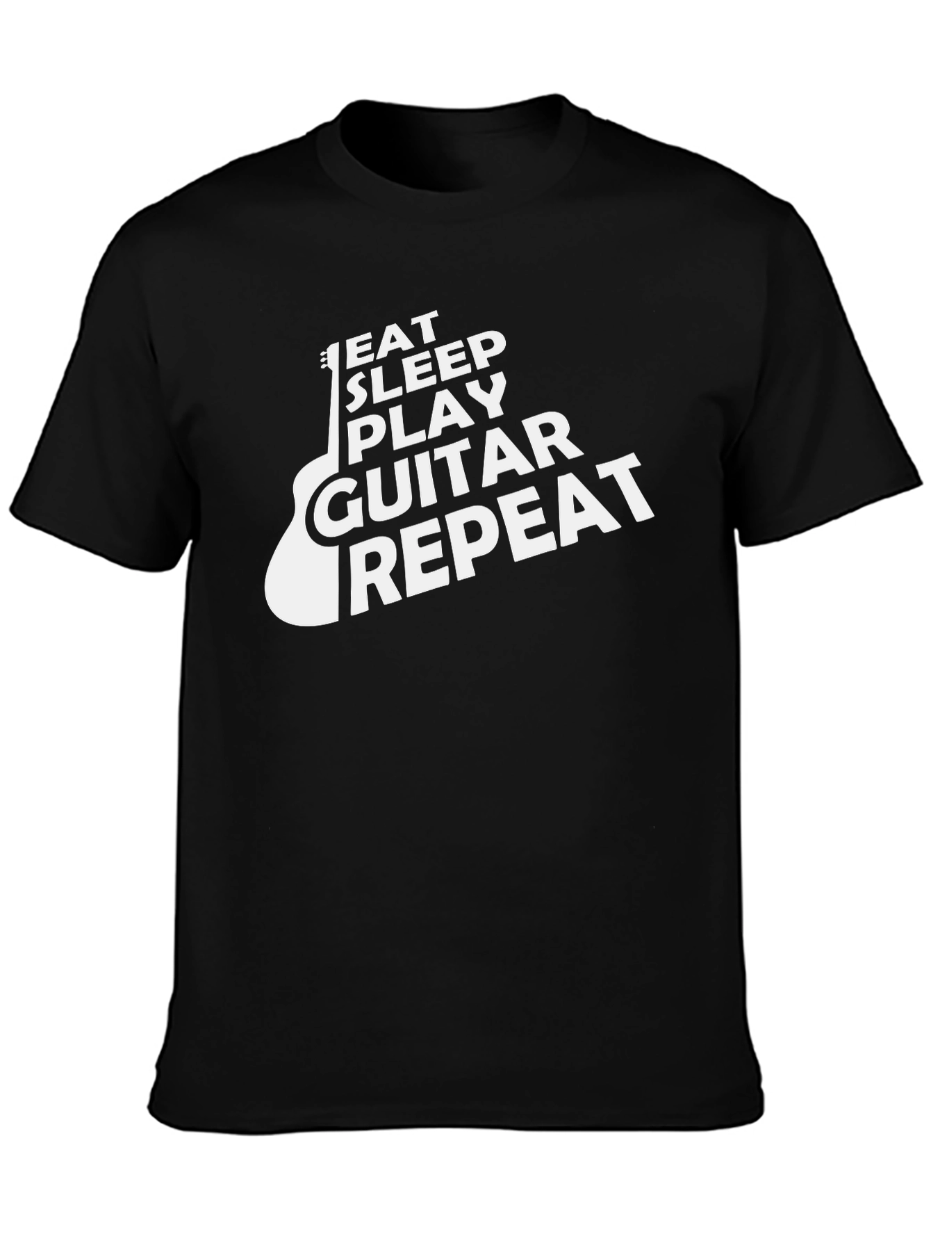 Eat Sleep Play Guitar Repeat Black T-Shirt