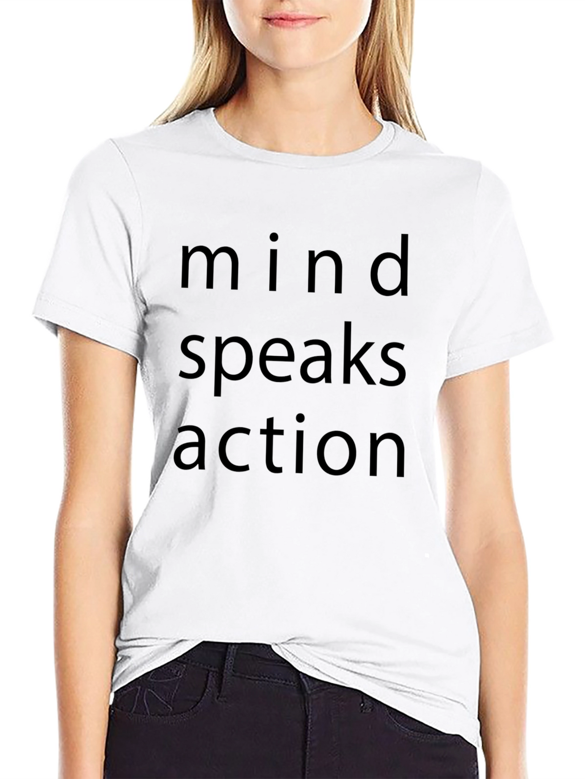 Mind Speaks Action Black Graphic T-Shirt