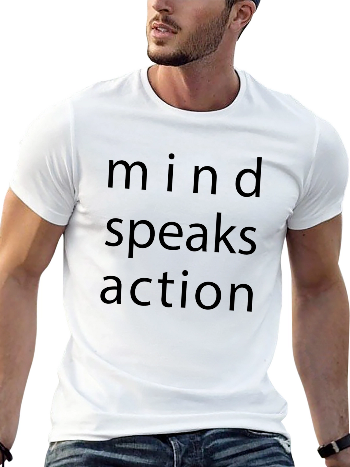 Mind Speaks Action Black Graphic T-Shirt