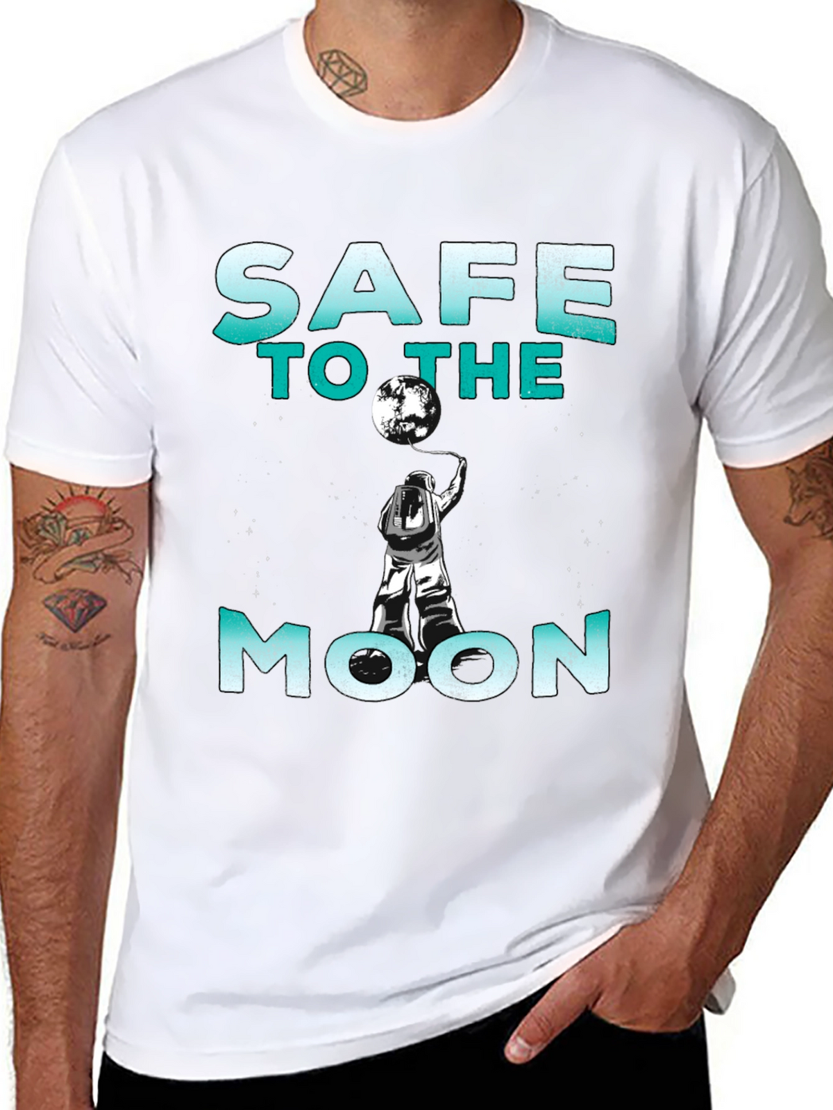 Safe to the Moon Graphic Tee - Black