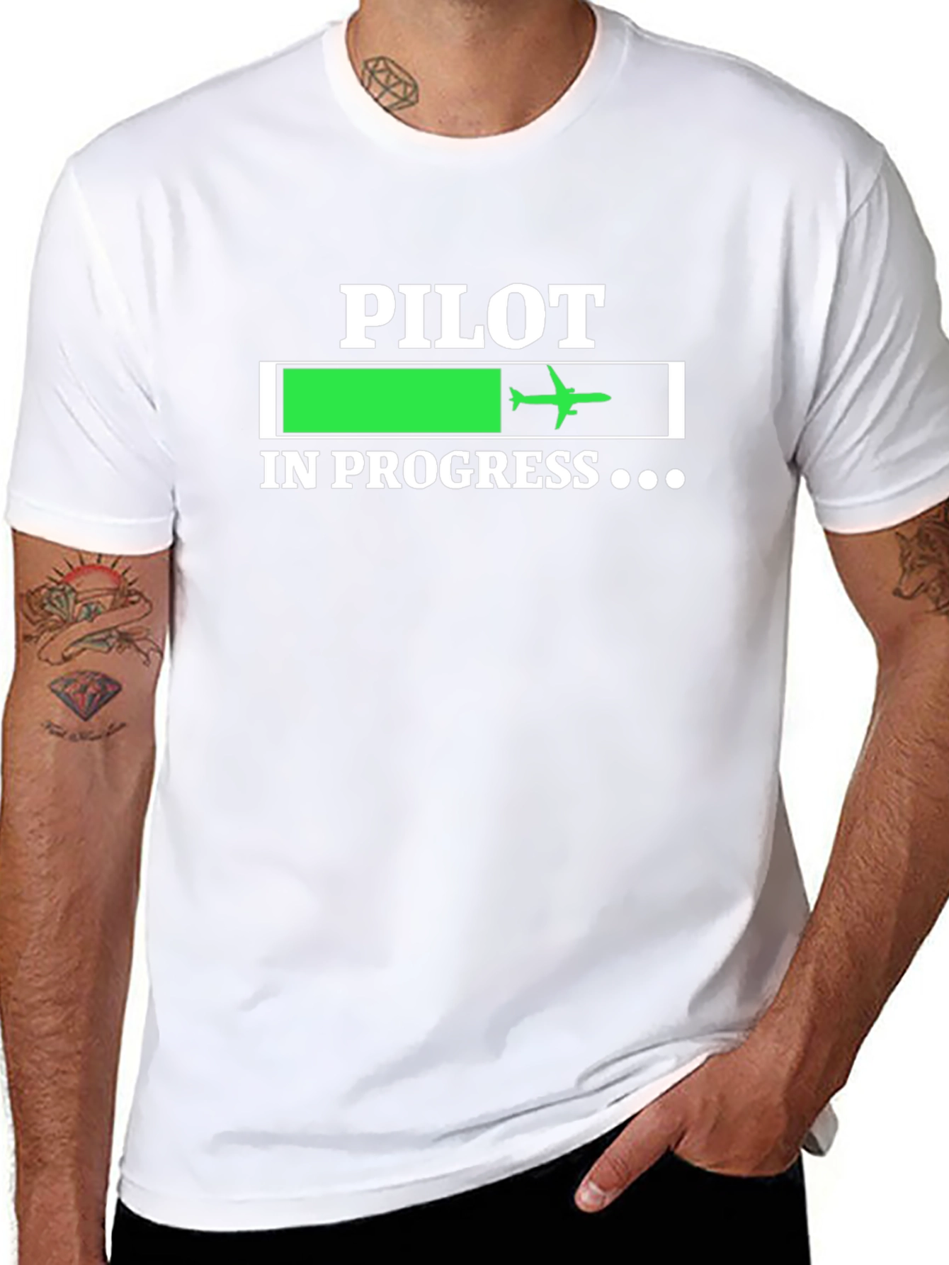 Pilot In Progress T-Shirt - Aviation Loading Bar Tee