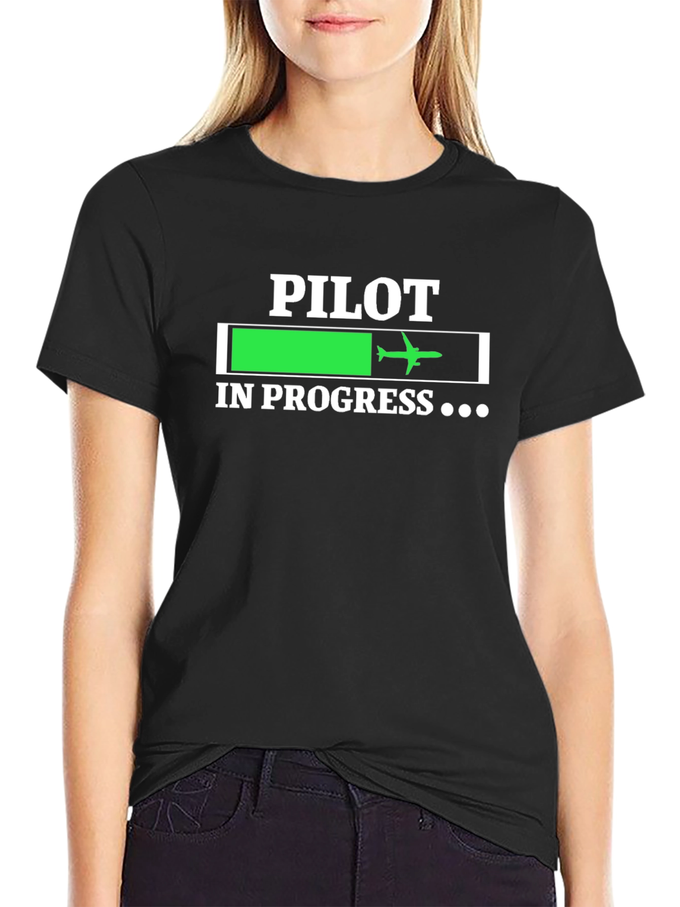 Pilot In Progress T-Shirt - Aviation Loading Bar Tee