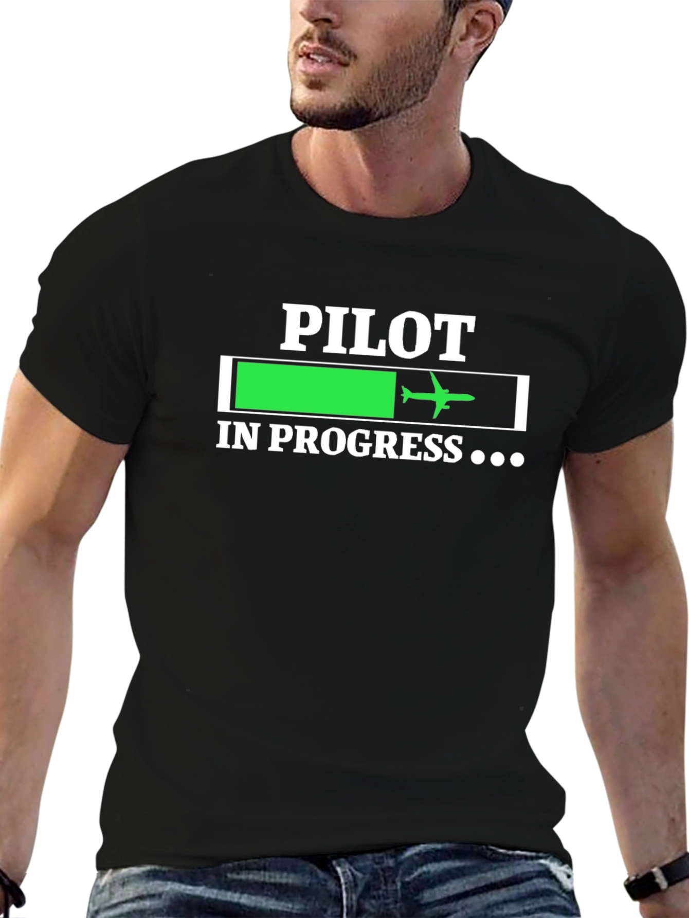 Pilot In Progress T-Shirt - Aviation Loading Bar Tee