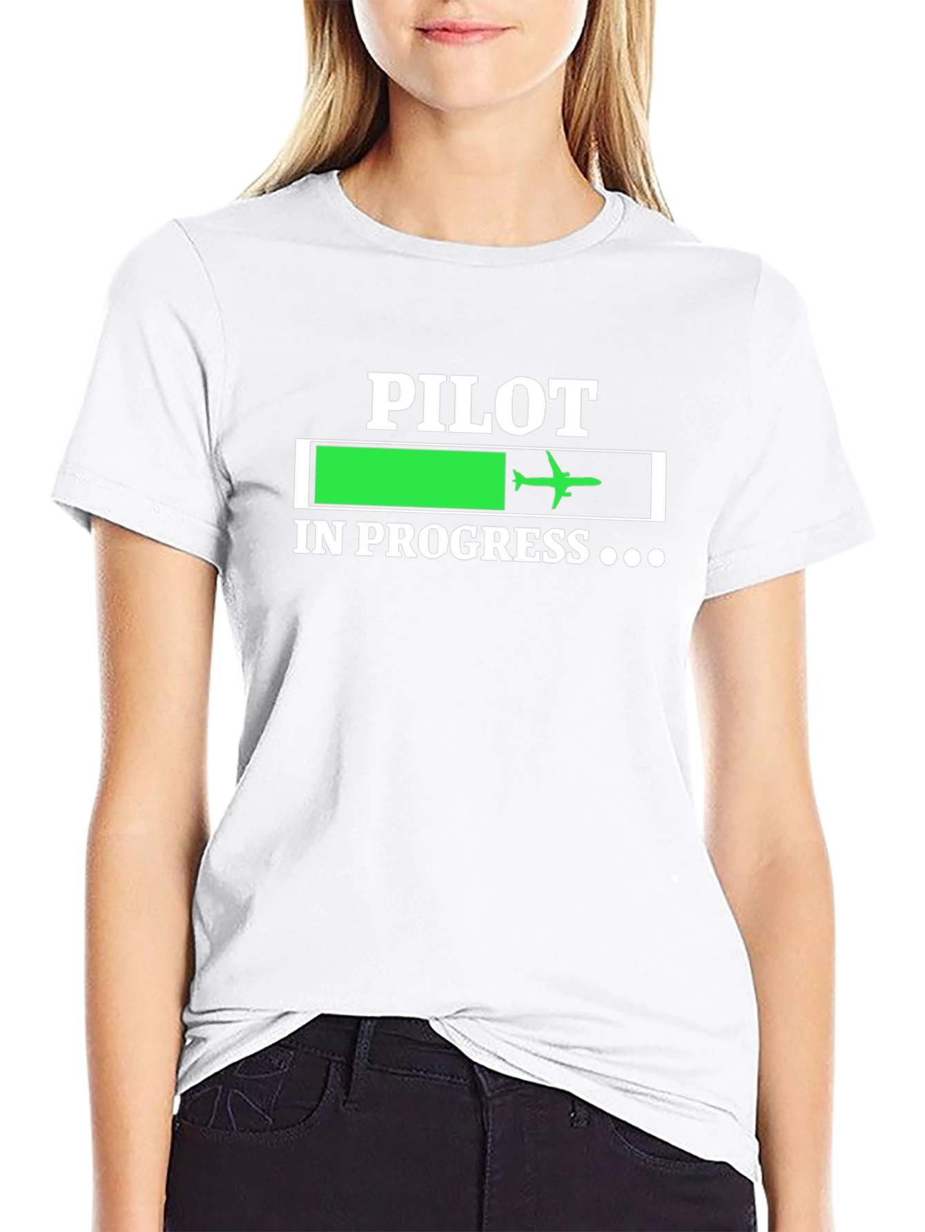 Pilot In Progress T-Shirt - Aviation Loading Bar Tee