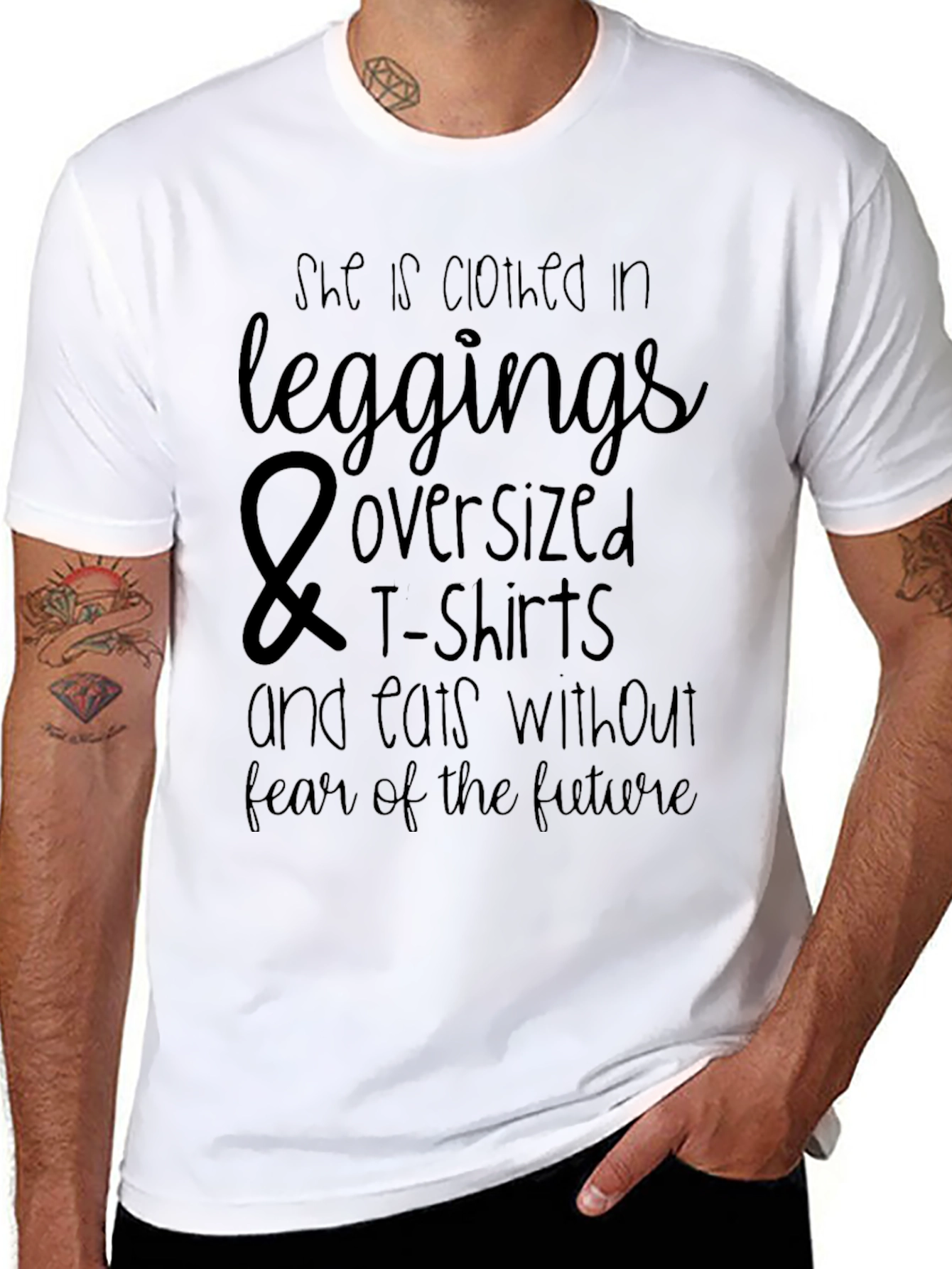 Leggings & Oversized Tee Graphic T-Shirt