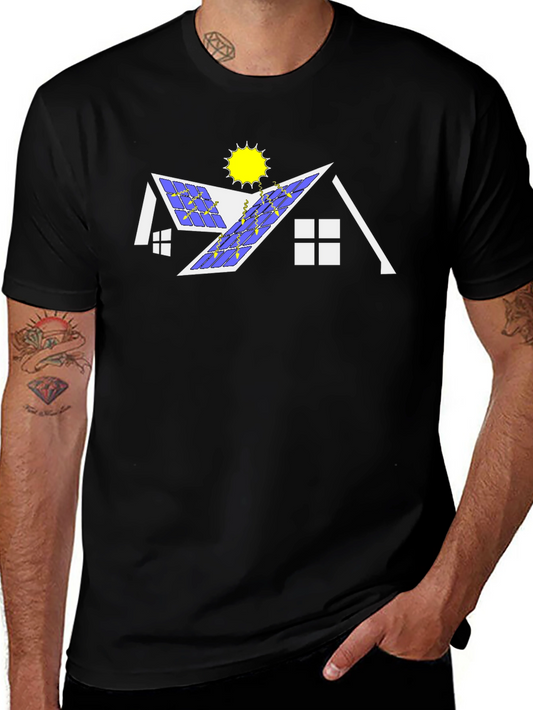 Solar Panel House Graphic T-Shirt