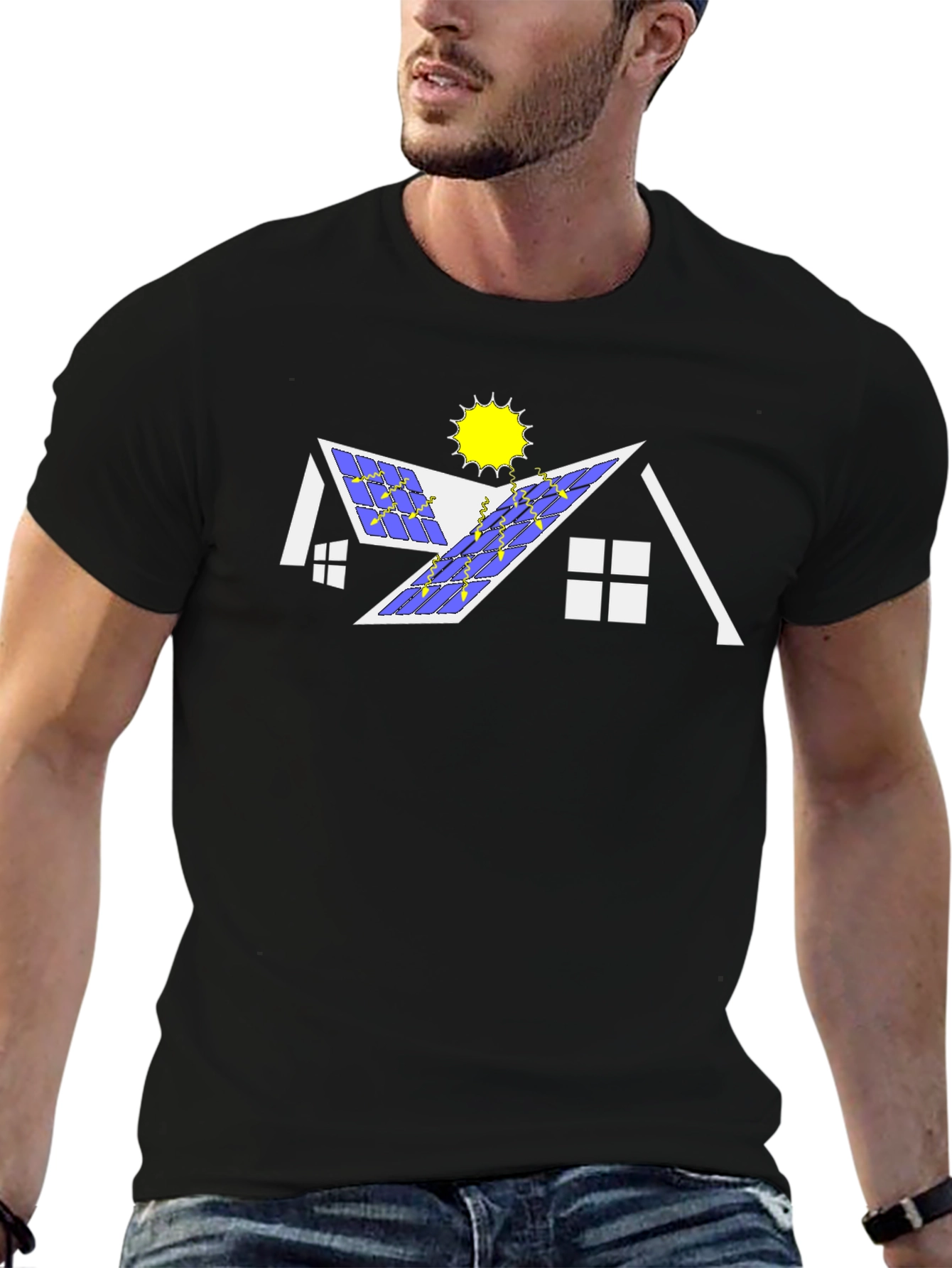 Solar Panel House Graphic T-Shirt