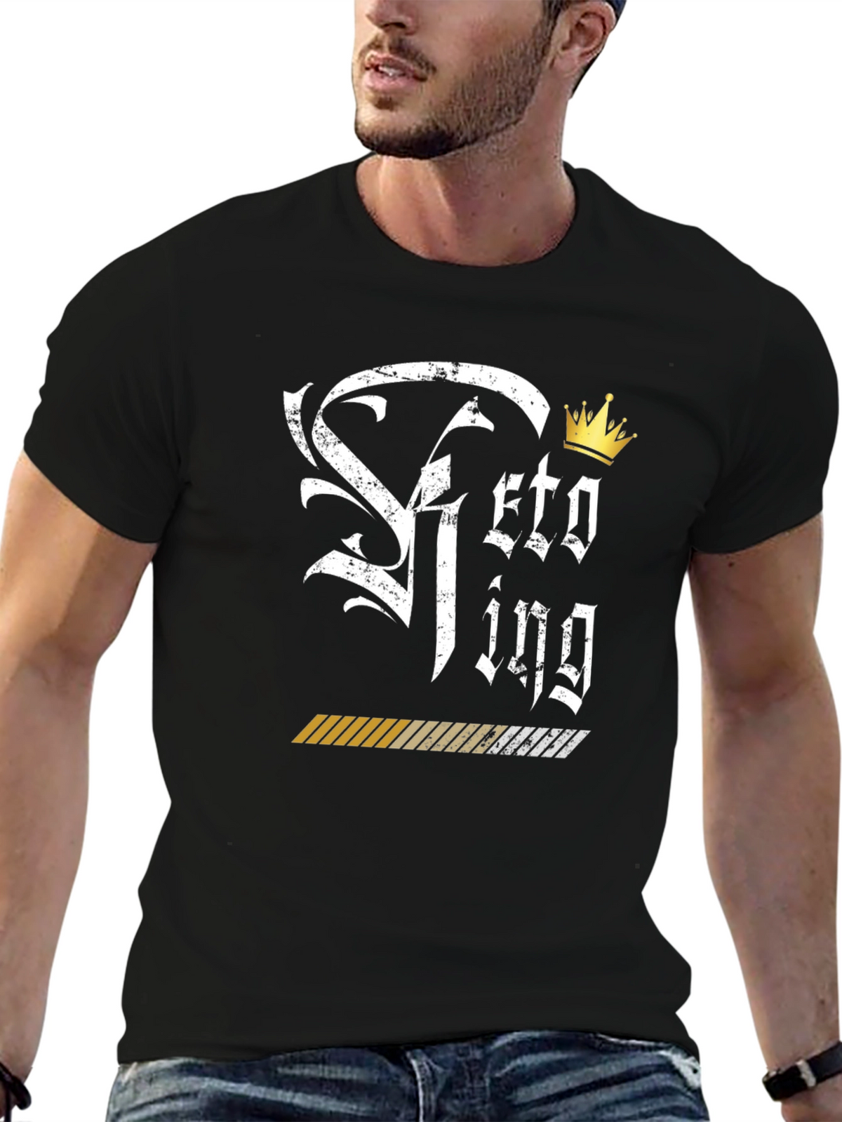 Keto King Black Graphic T-Shirt