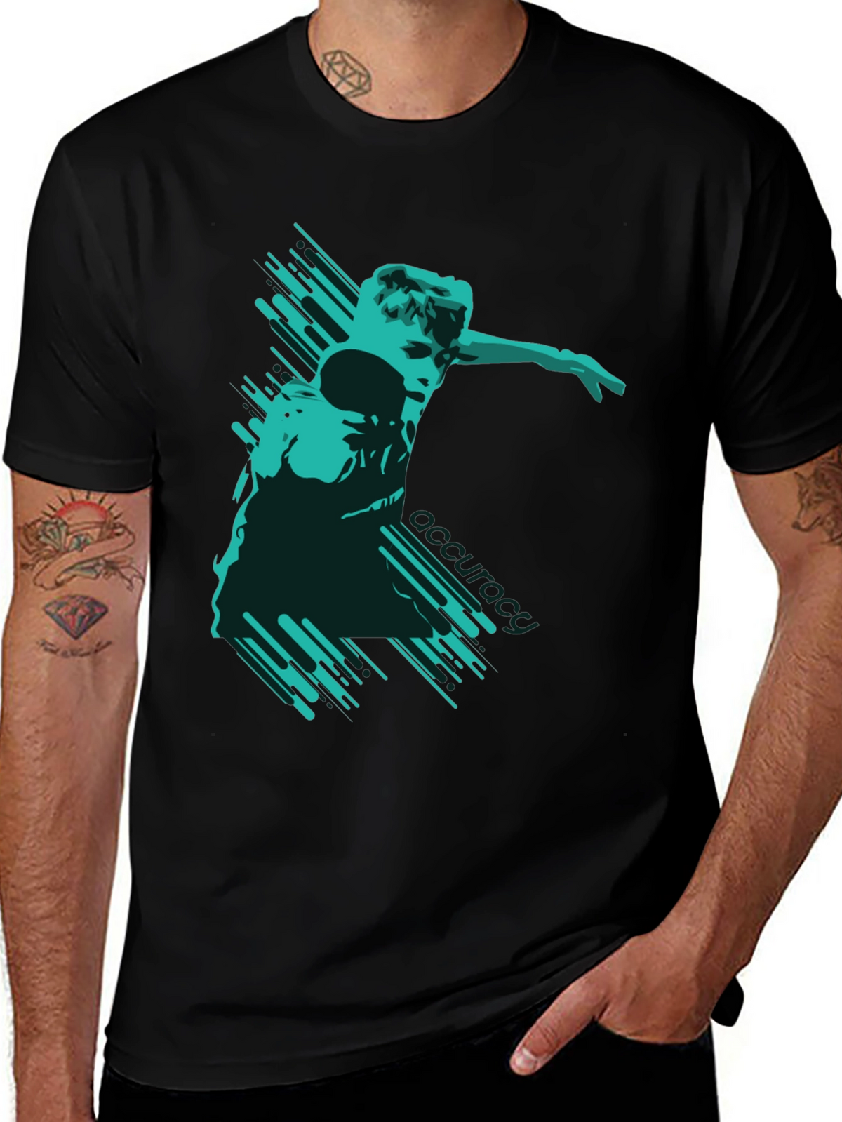 Modern Graphic T-Shirt - Abstract Athlete Design