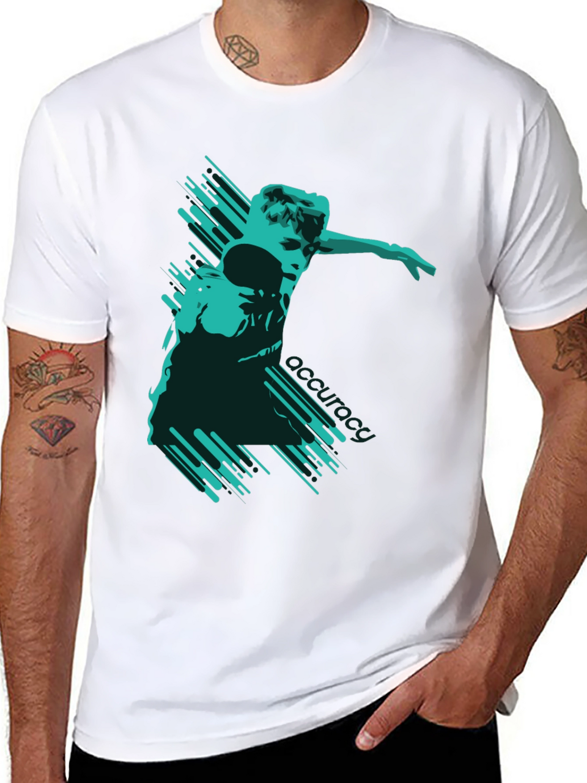 Modern Graphic T-Shirt - Abstract Athlete Design