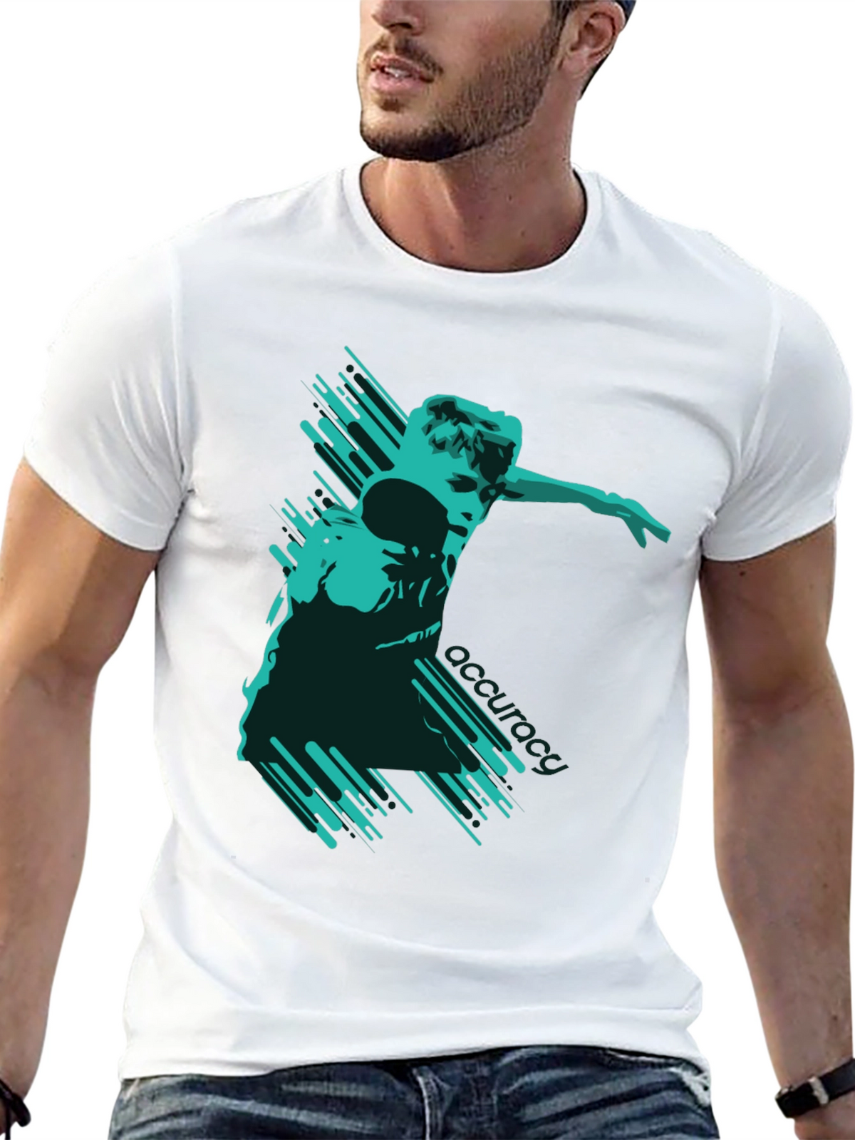 Modern Graphic T-Shirt - Abstract Athlete Design