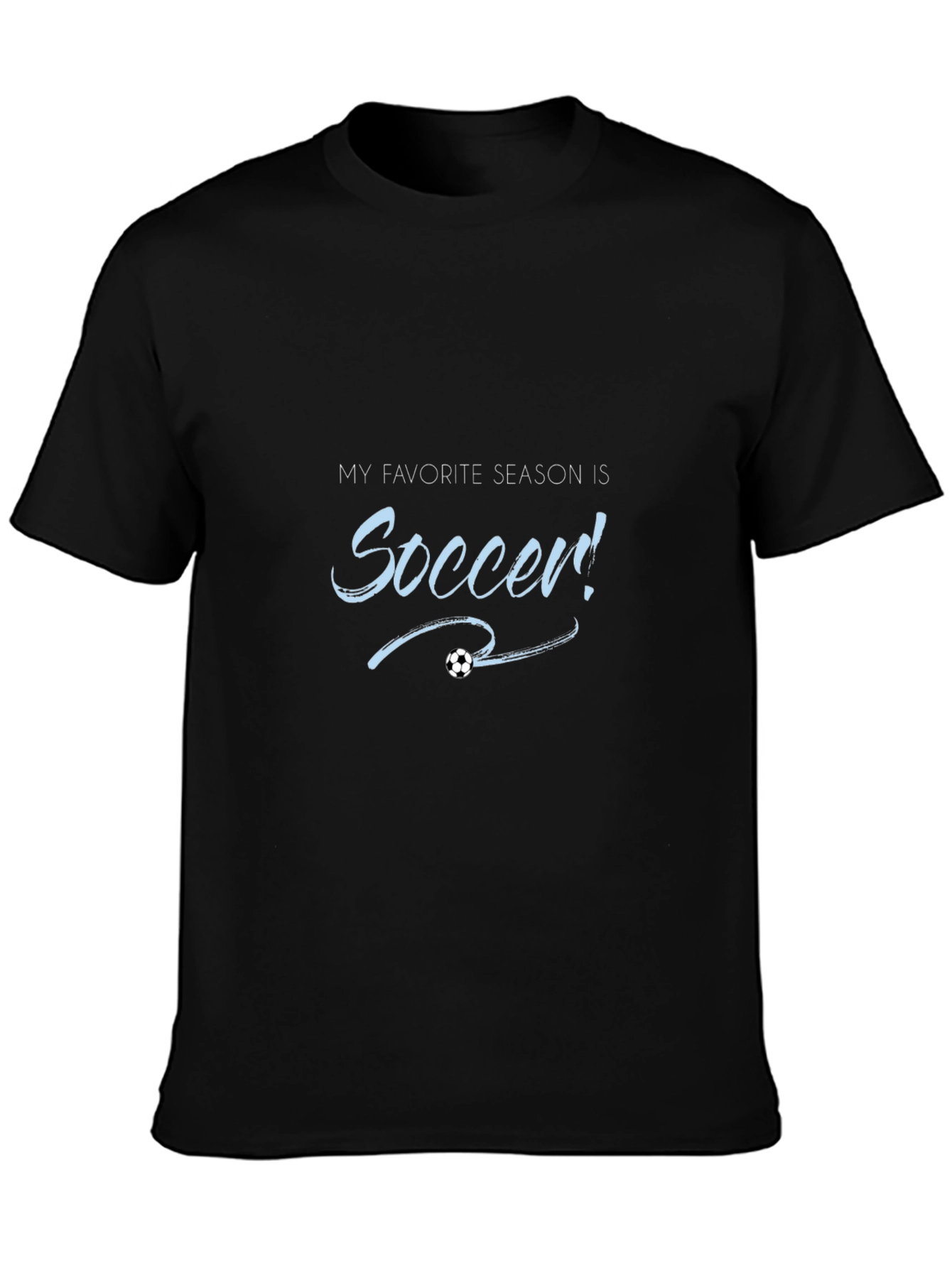 Soccer Season T-Shirt Black Cotton Tee