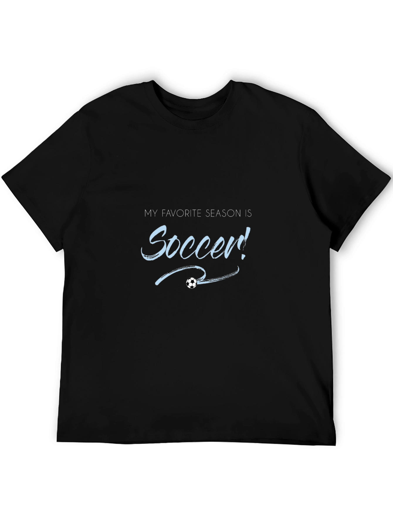 Soccer Season T-Shirt Black Cotton Tee