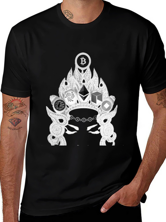 Crypto Crown Graphic Tee - Bitcoin Ethereum T-Shirt