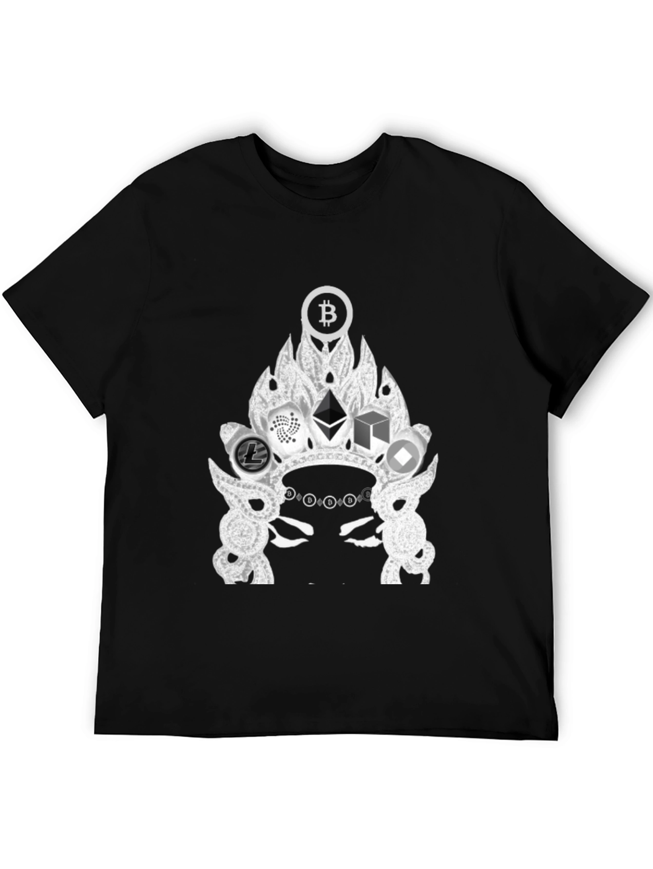 Crypto Crown Graphic Tee - Bitcoin Ethereum T-Shirt