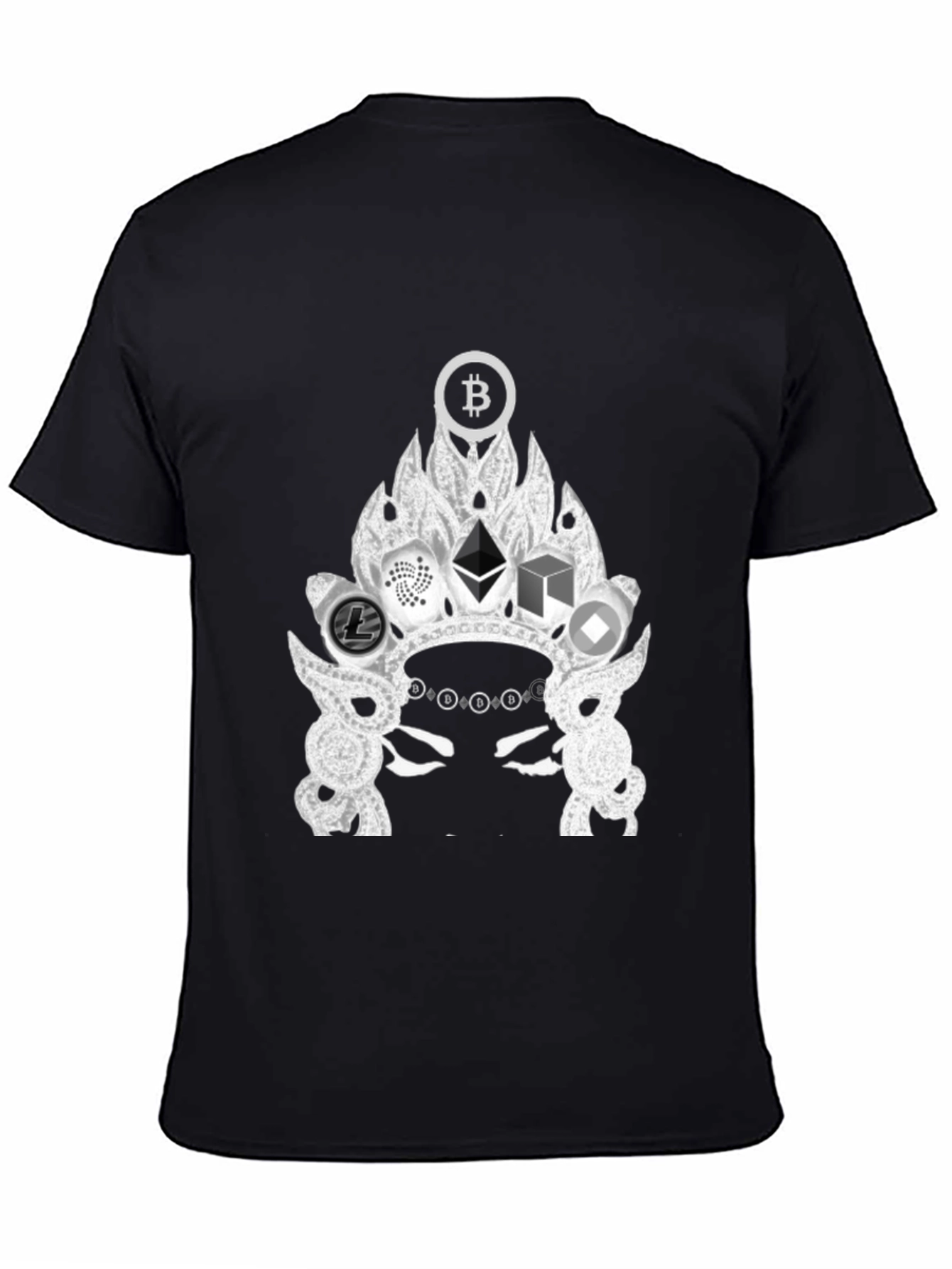 Crypto Crown Graphic Tee - Bitcoin Ethereum T-Shirt