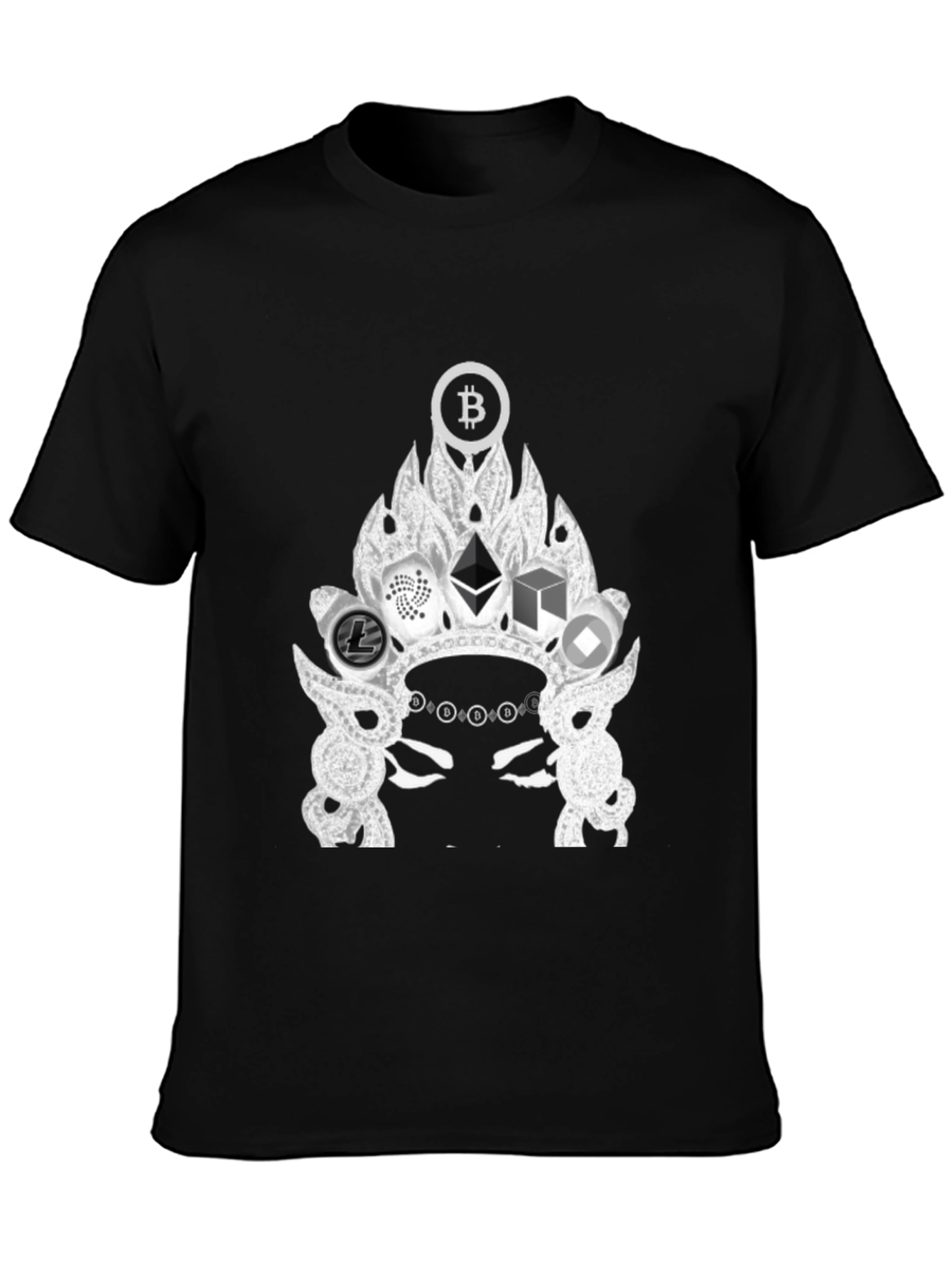 Crypto Crown Graphic Tee - Bitcoin Ethereum T-Shirt