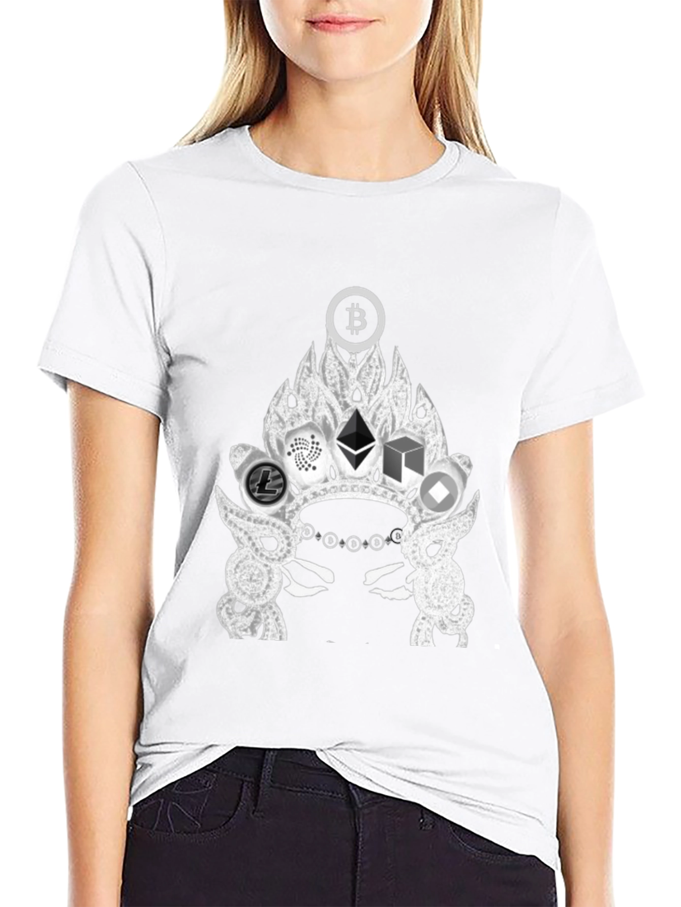 Crypto Crown Graphic Tee - Bitcoin Ethereum T-Shirt