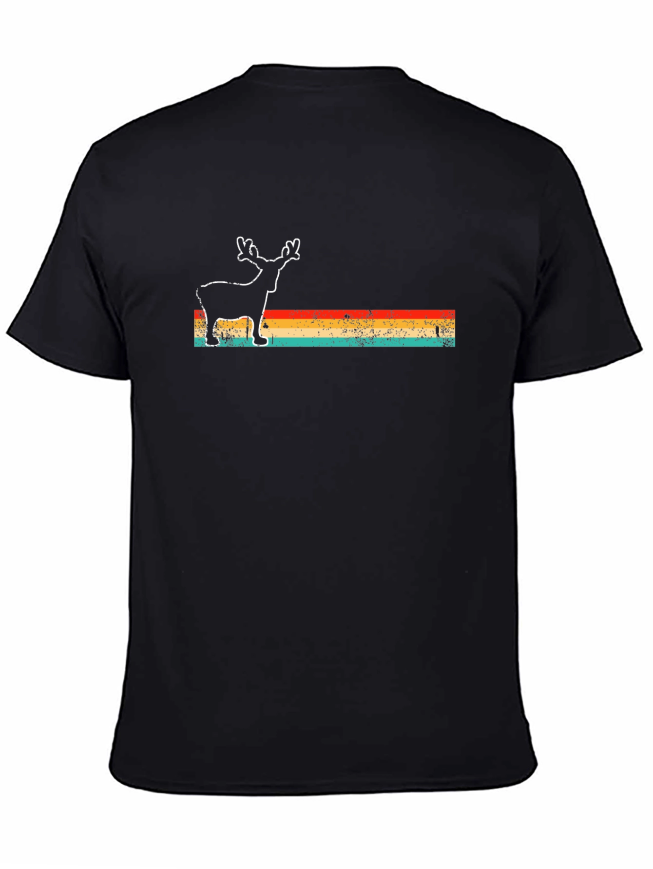 Retro Reindeer Graphic Tee - Black T-Shirt