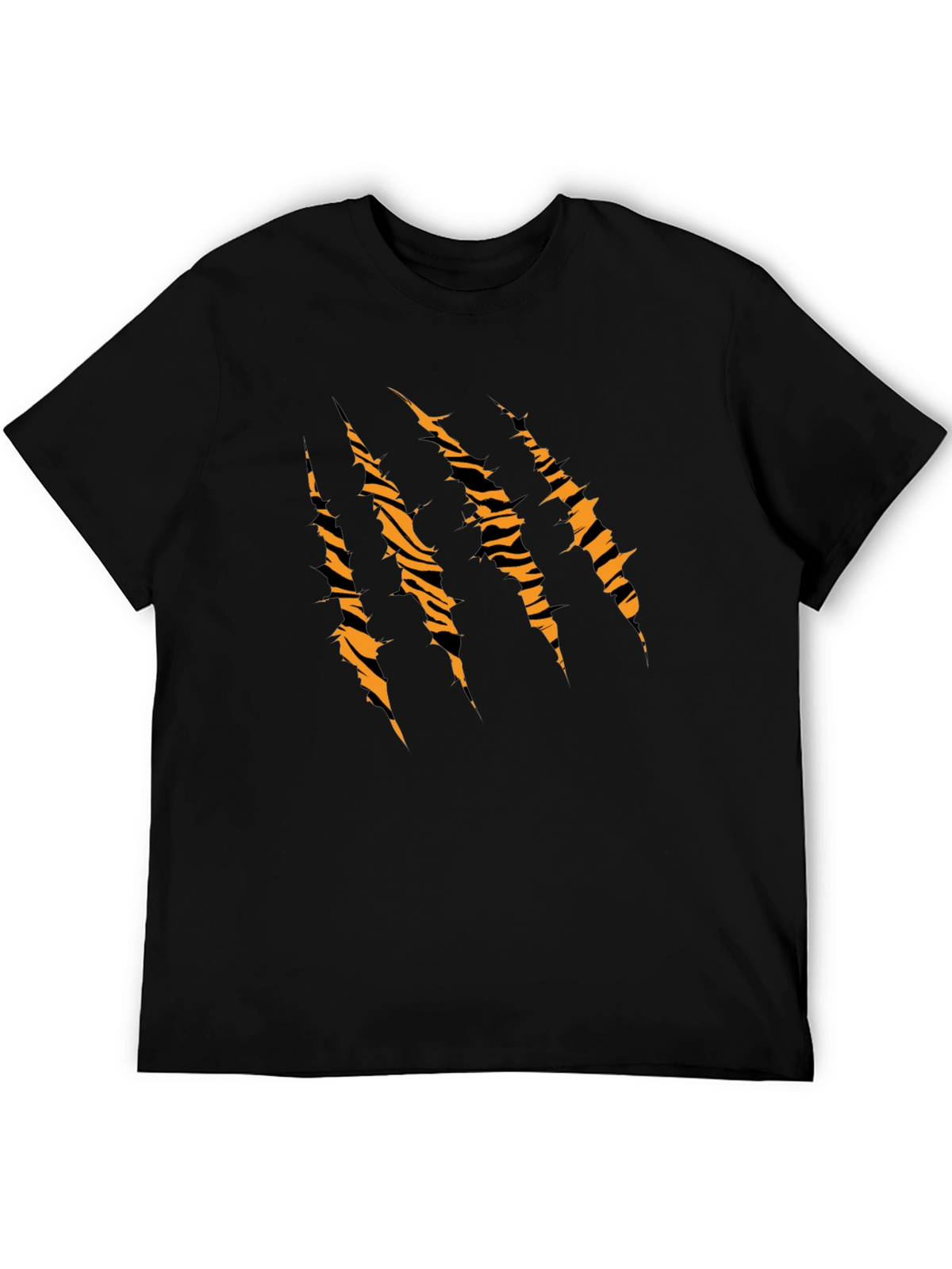Mens Black Tiger Stripe Claw Graphic T-Shirt