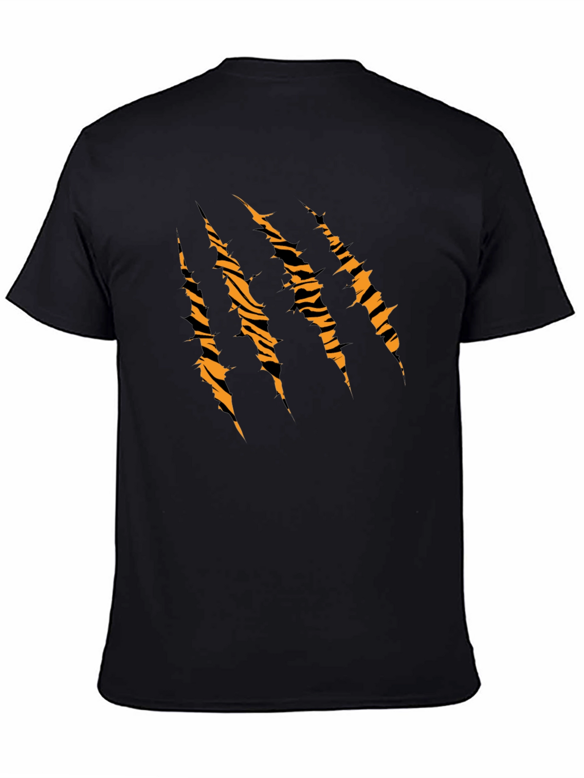 Mens Black Tiger Stripe Claw Graphic T-Shirt