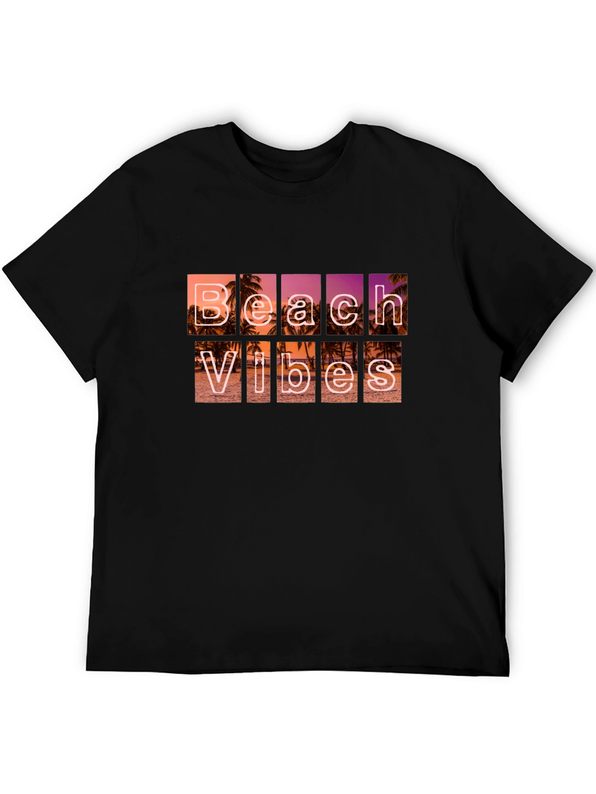 Beach Vibes Graphic T-Shirt - Black