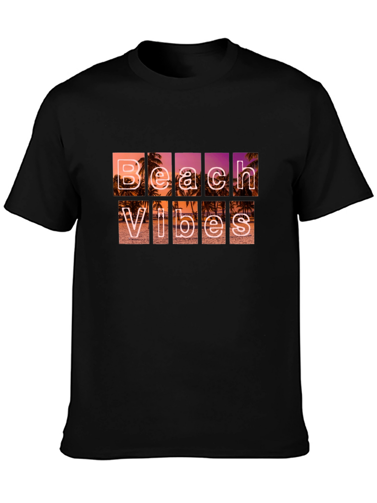 Beach Vibes Graphic T-Shirt - Black