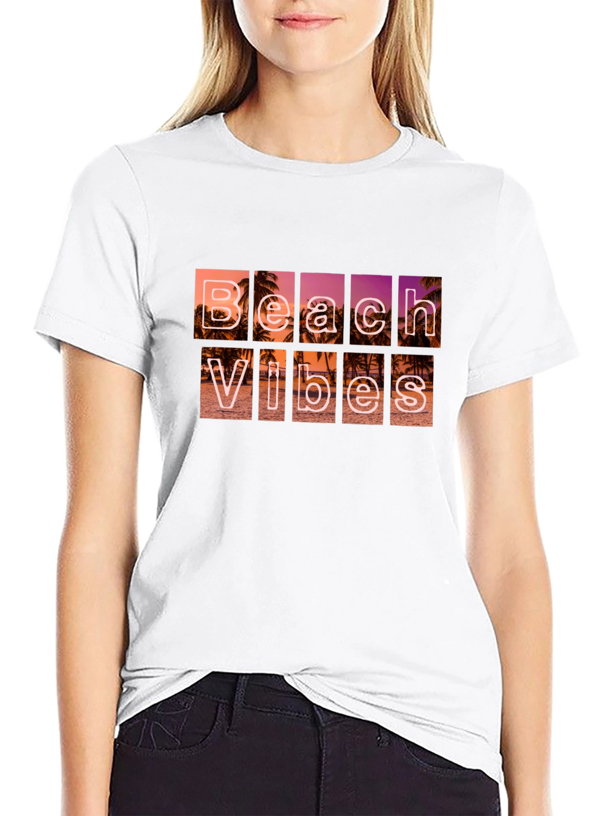 Beach Vibes Graphic T-Shirt - Black