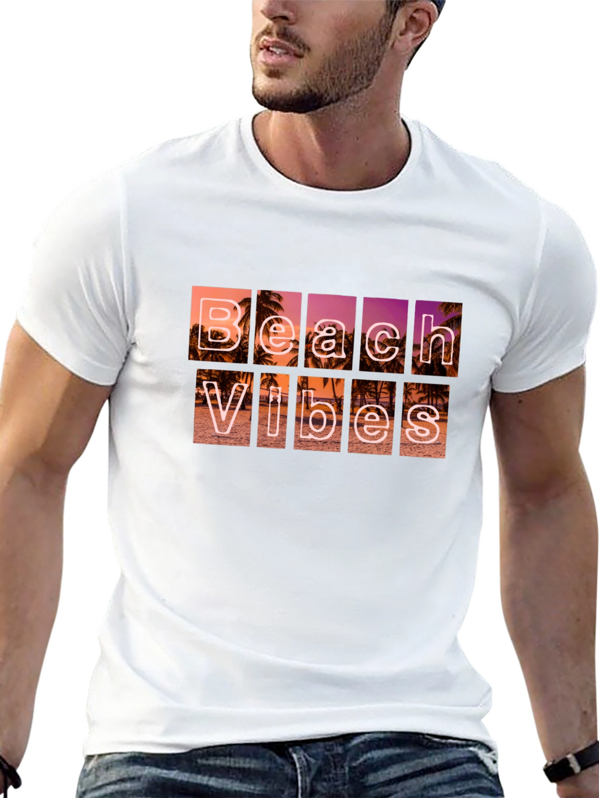 Beach Vibes Graphic T-Shirt - Black