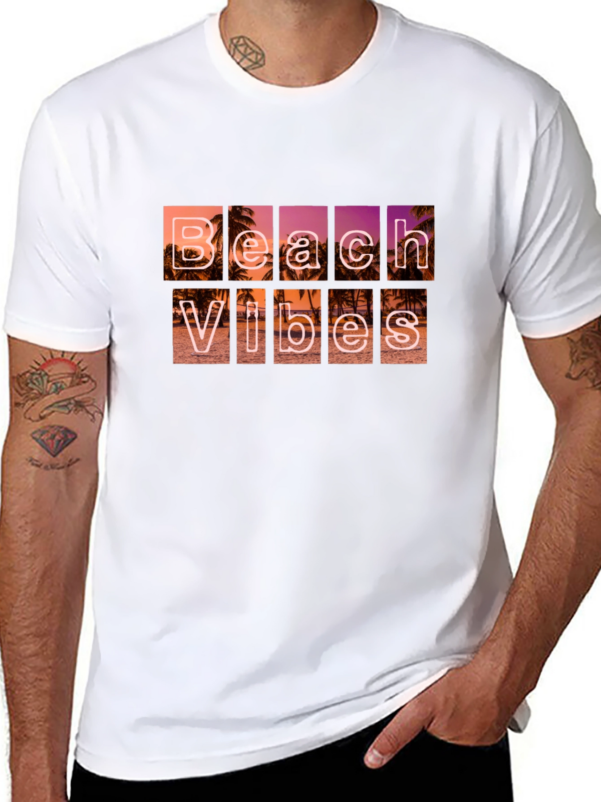 Beach Vibes Graphic T-Shirt - Black