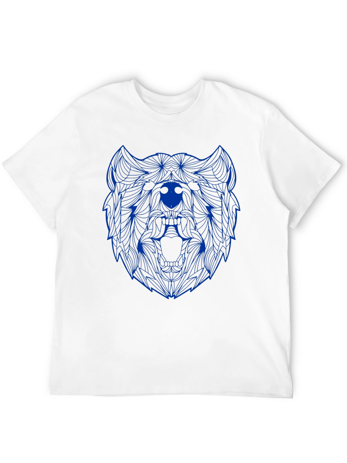 Geometric Bear Graphic Tee - Black