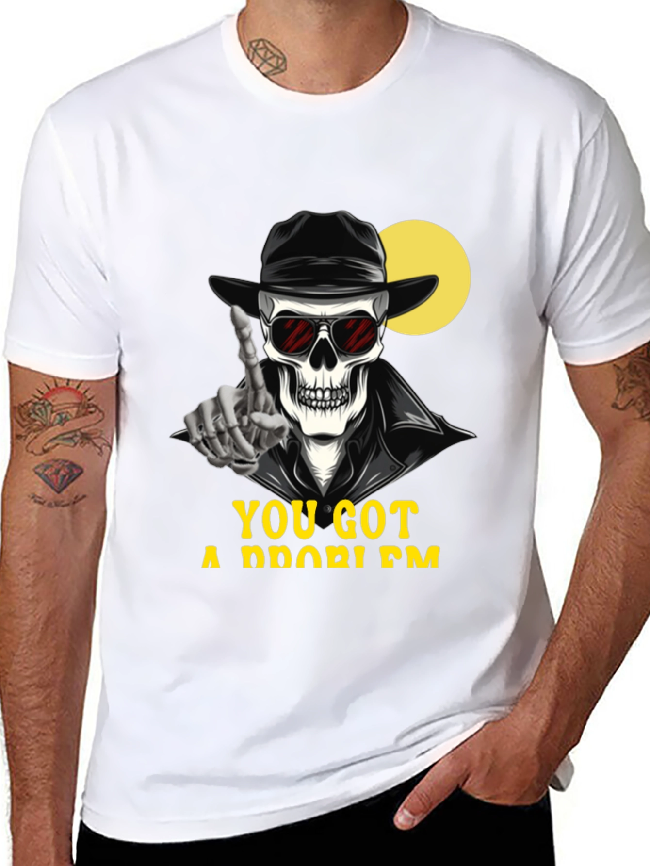 Skeleton Graphic T-Shirt - You Got a Problem?