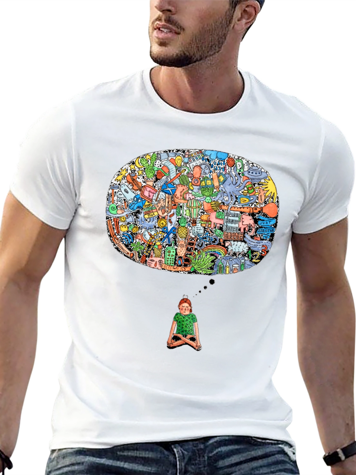 Mindscape Graphic Tee - Black Cotton Comfort