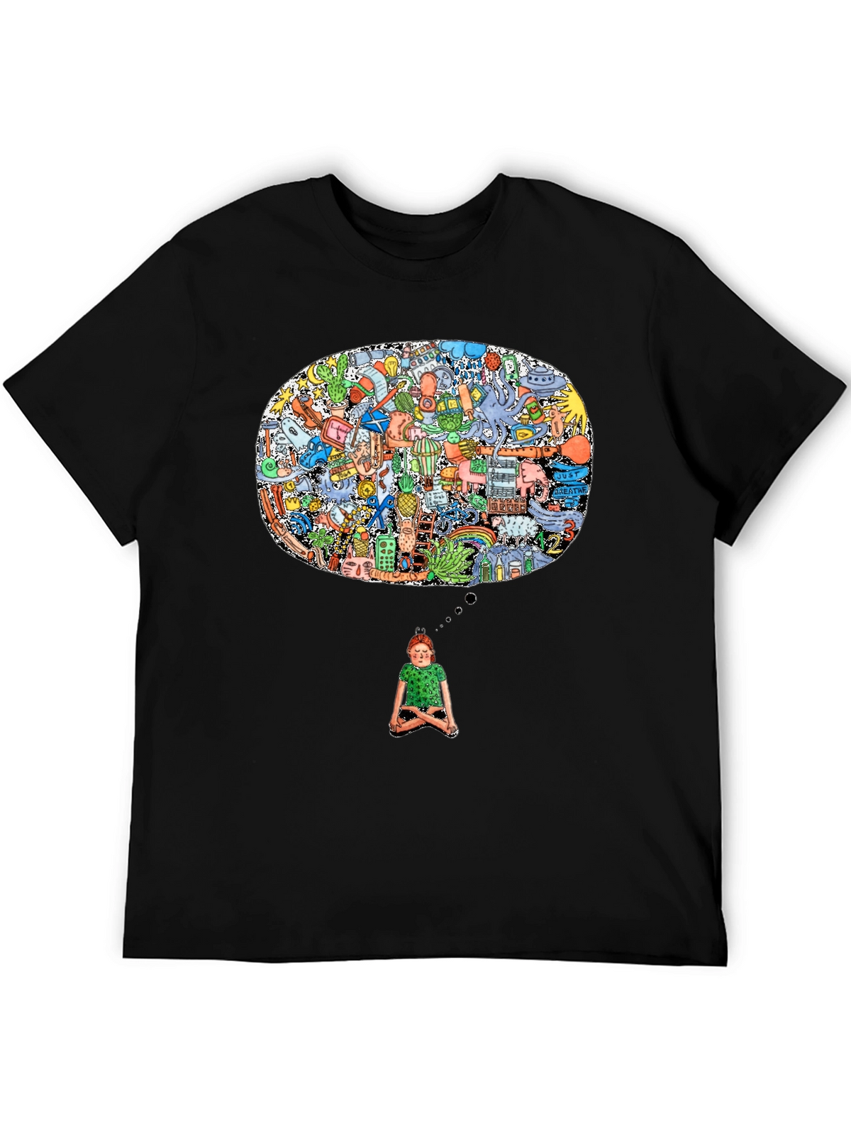 Mindscape Graphic Tee - Black Cotton Comfort