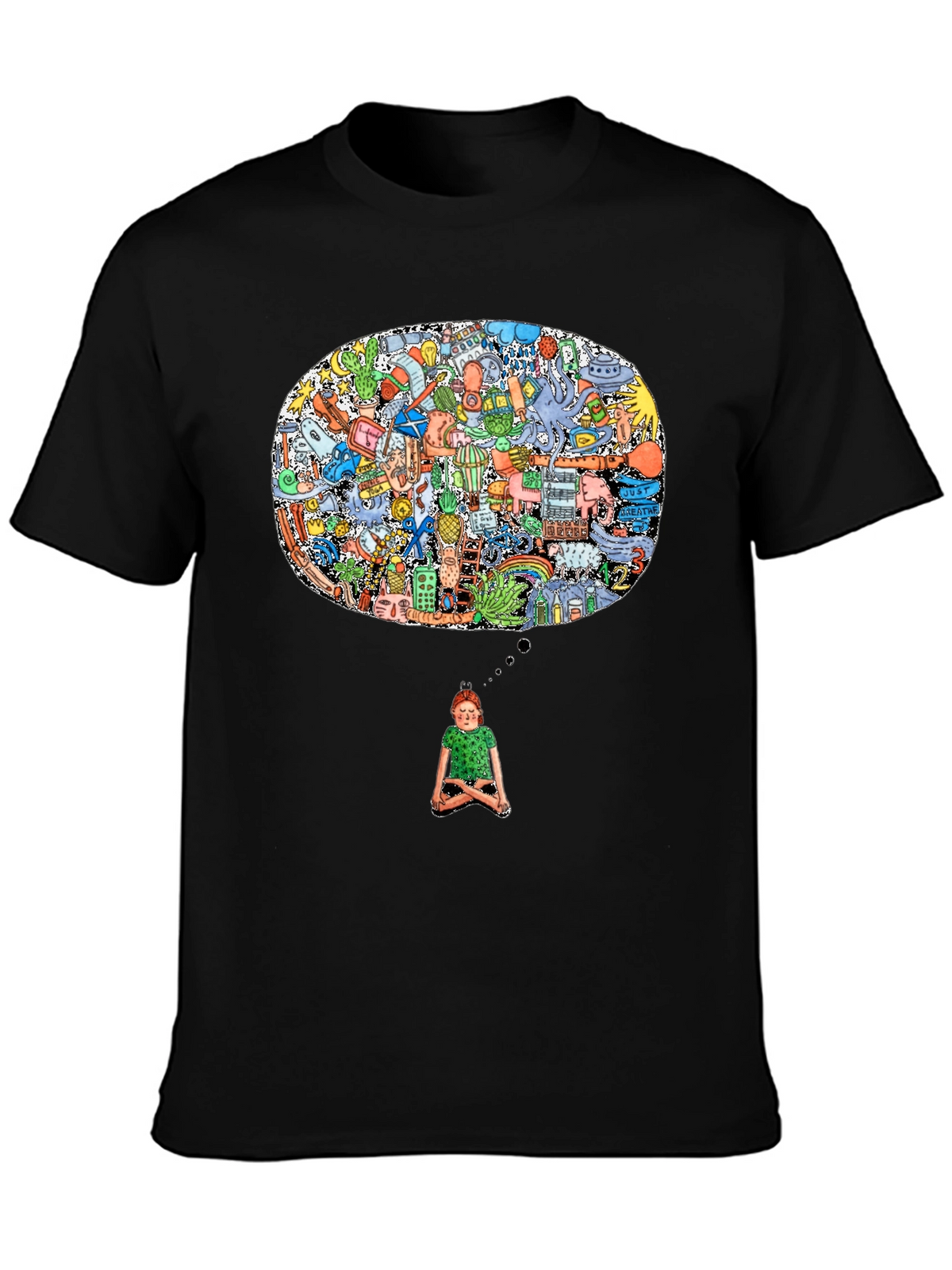 Mindscape Graphic Tee - Black Cotton Comfort