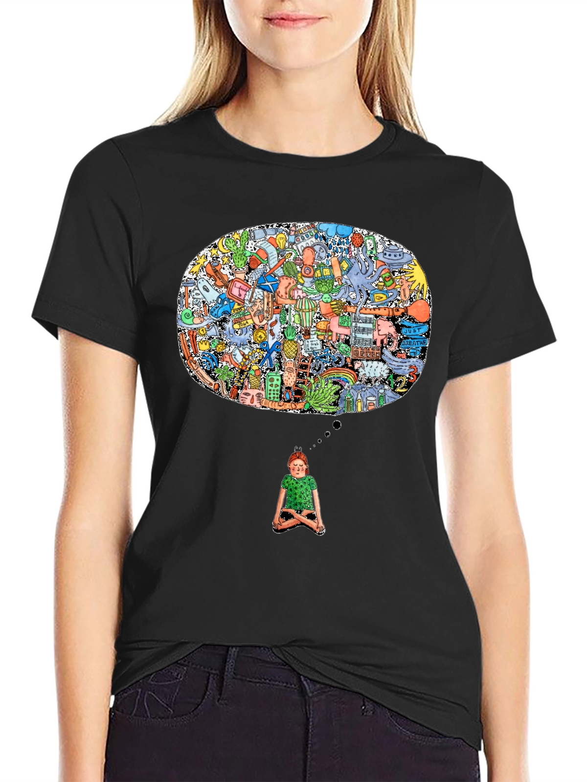 Mindscape Graphic Tee - Black Cotton Comfort