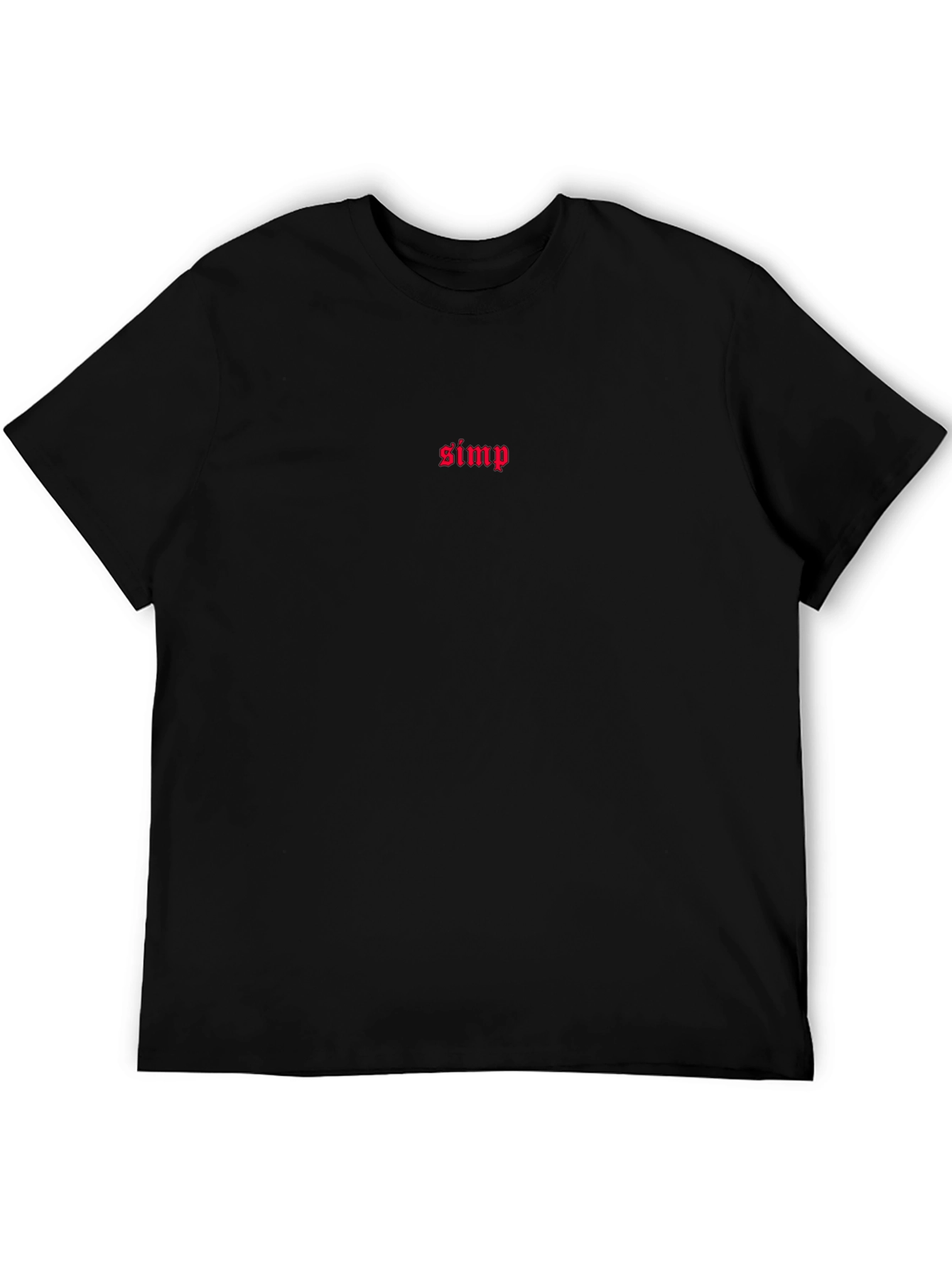 Simp Embroidered Graphic Tee - Casual Black Shirt
