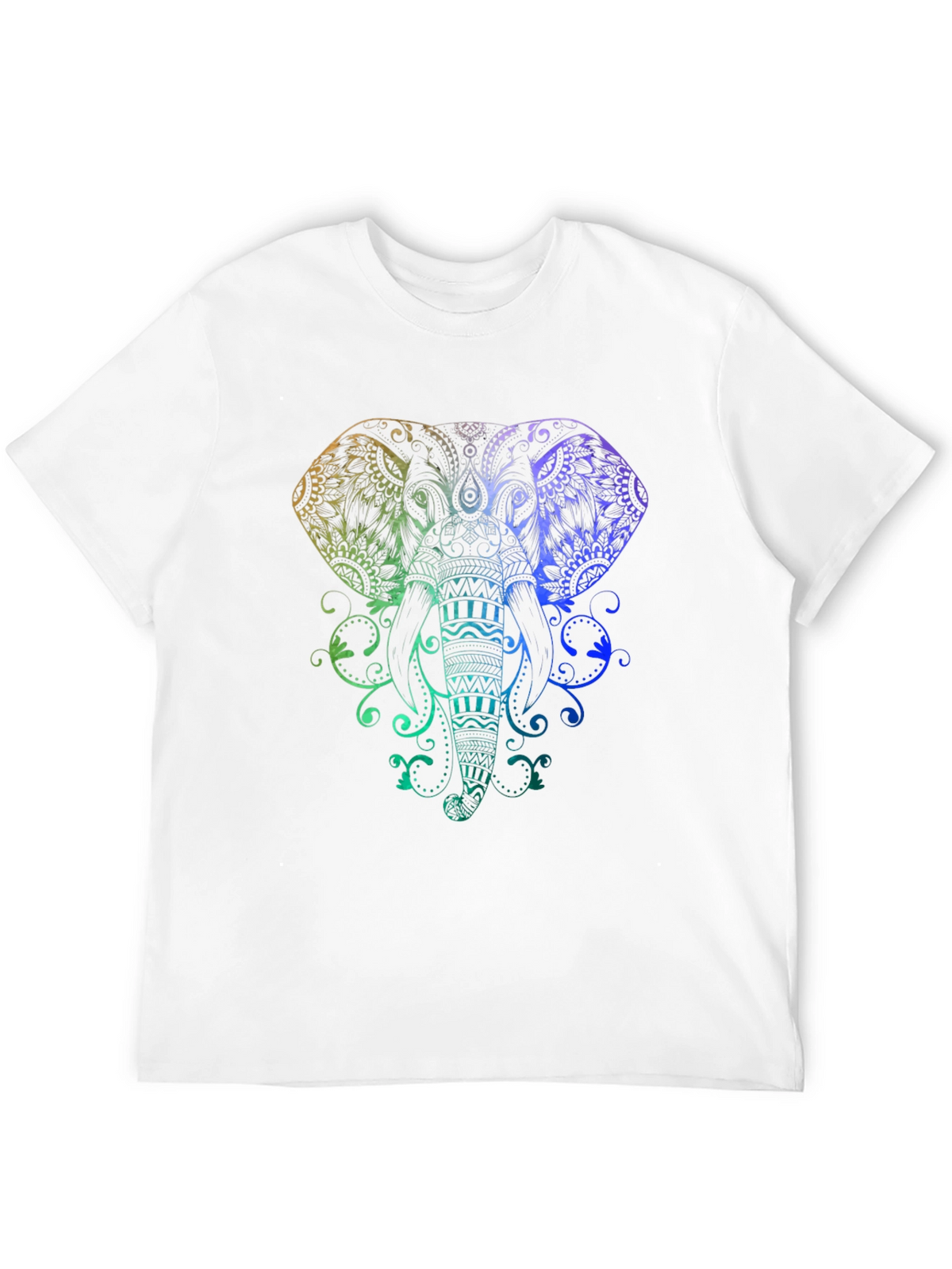 Rainbow Elephant Graphic Black T-Shirt