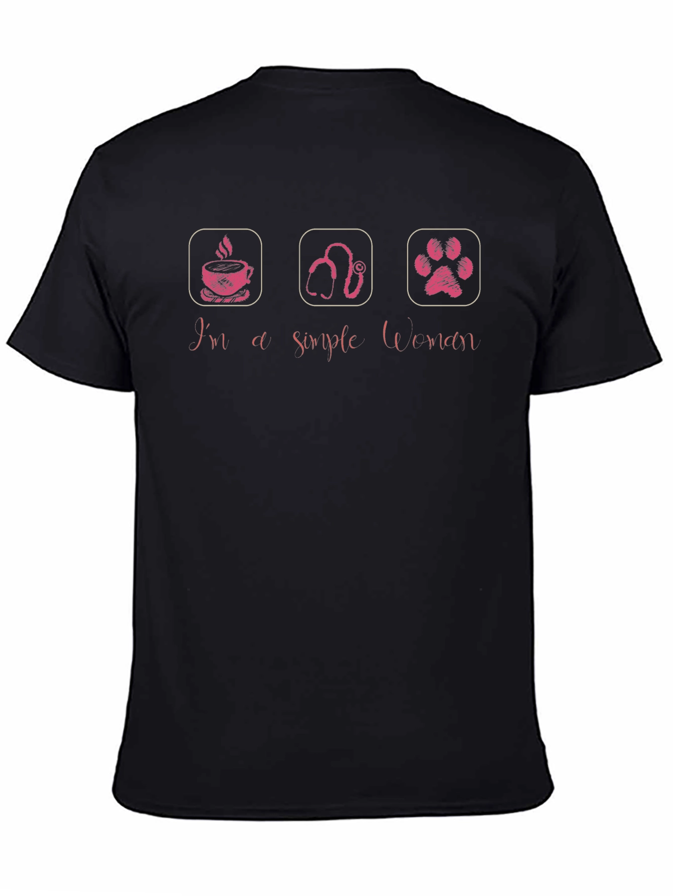 Simple Woman T-Shirt - Coffee Veterinary Pet Paw