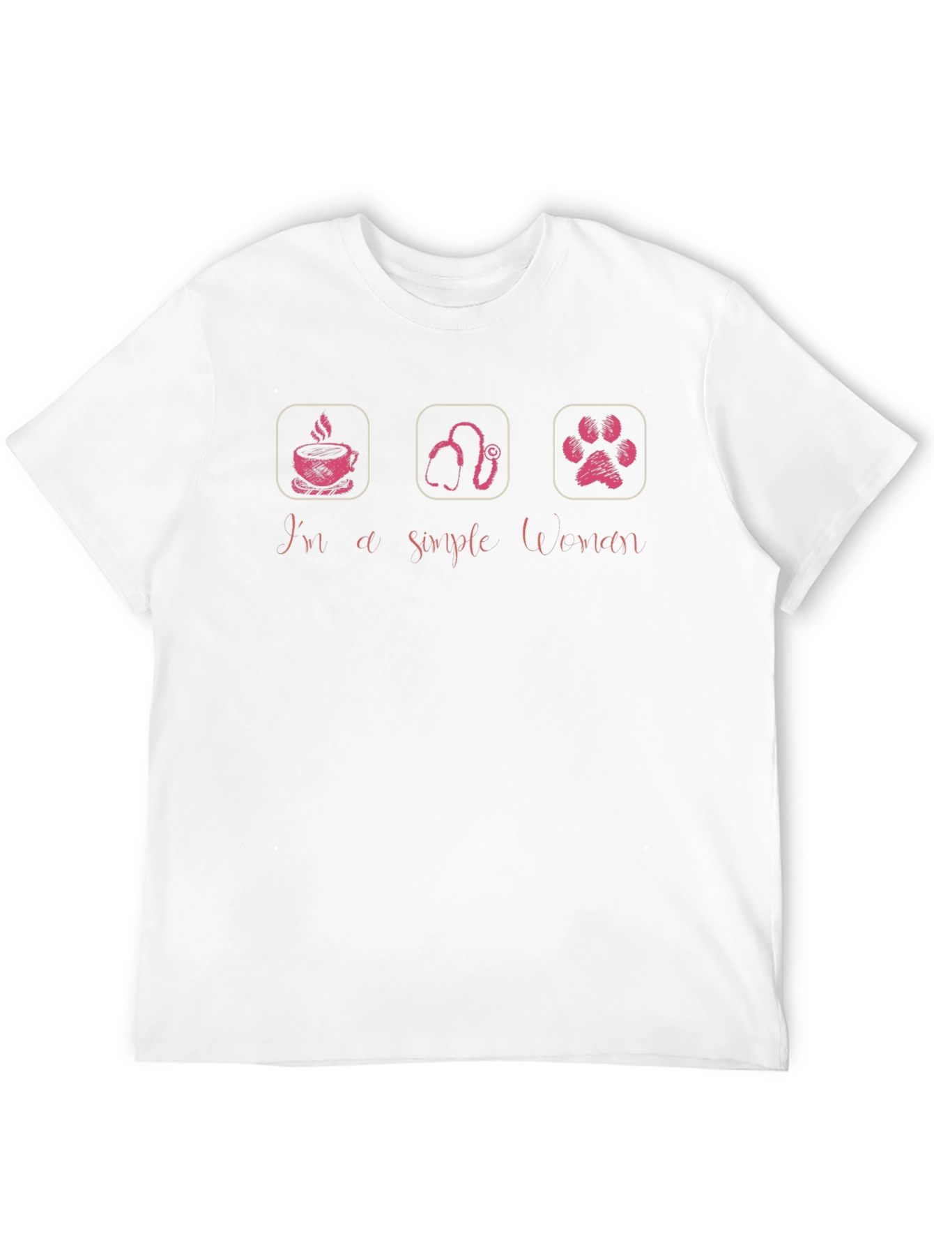 Simple Woman T-Shirt - Coffee Veterinary Pet Paw
