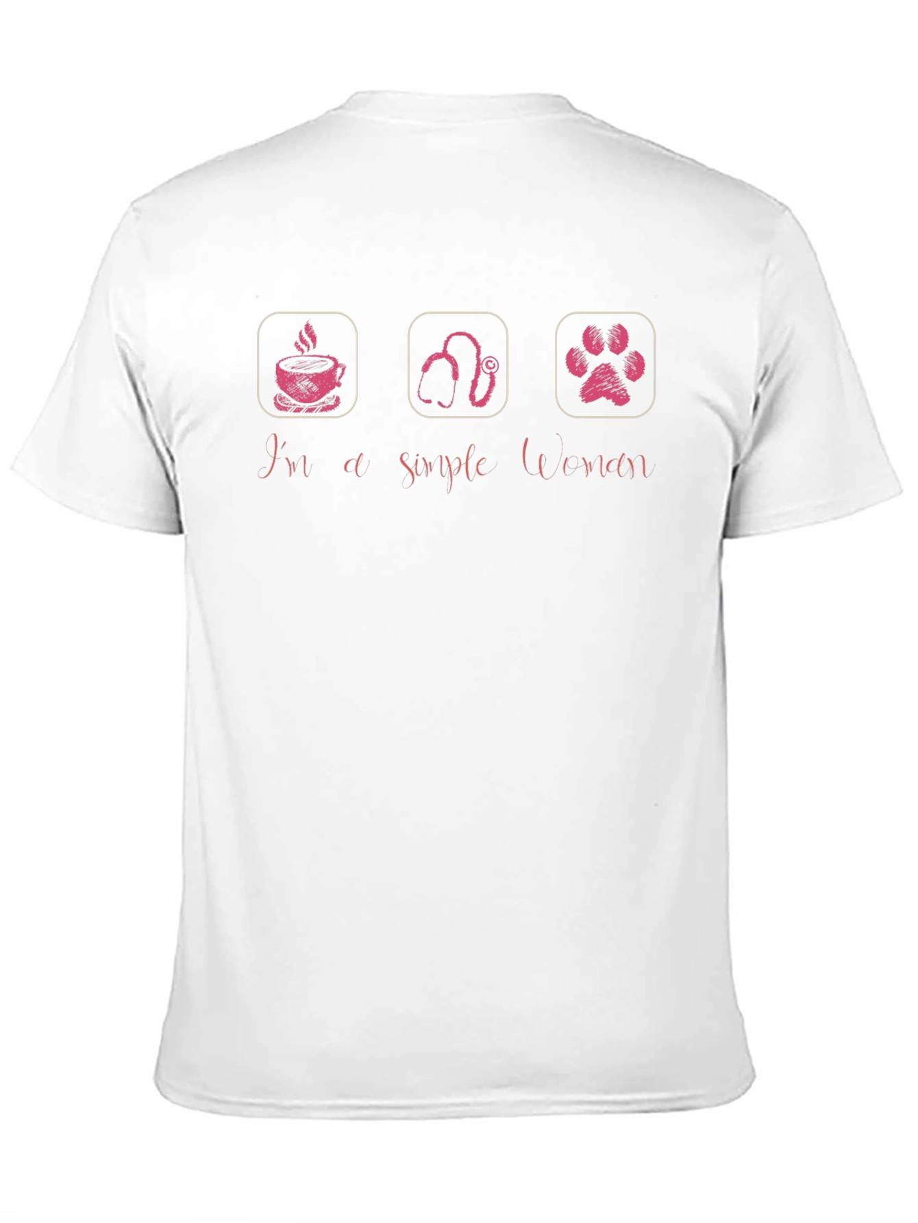 Simple Woman T-Shirt - Coffee Veterinary Pet Paw