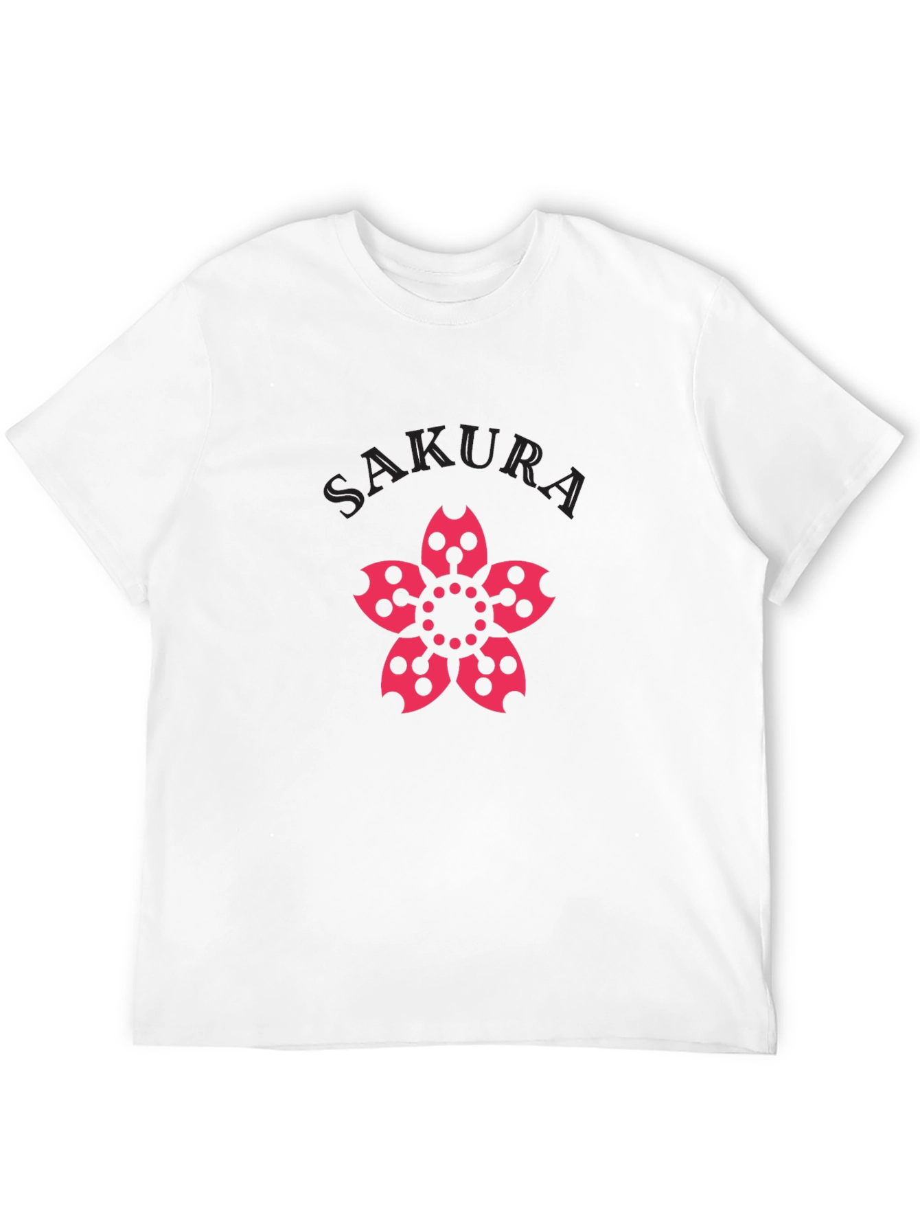 Sakura Graphic Tee - Black Cotton Casual T-Shirt
