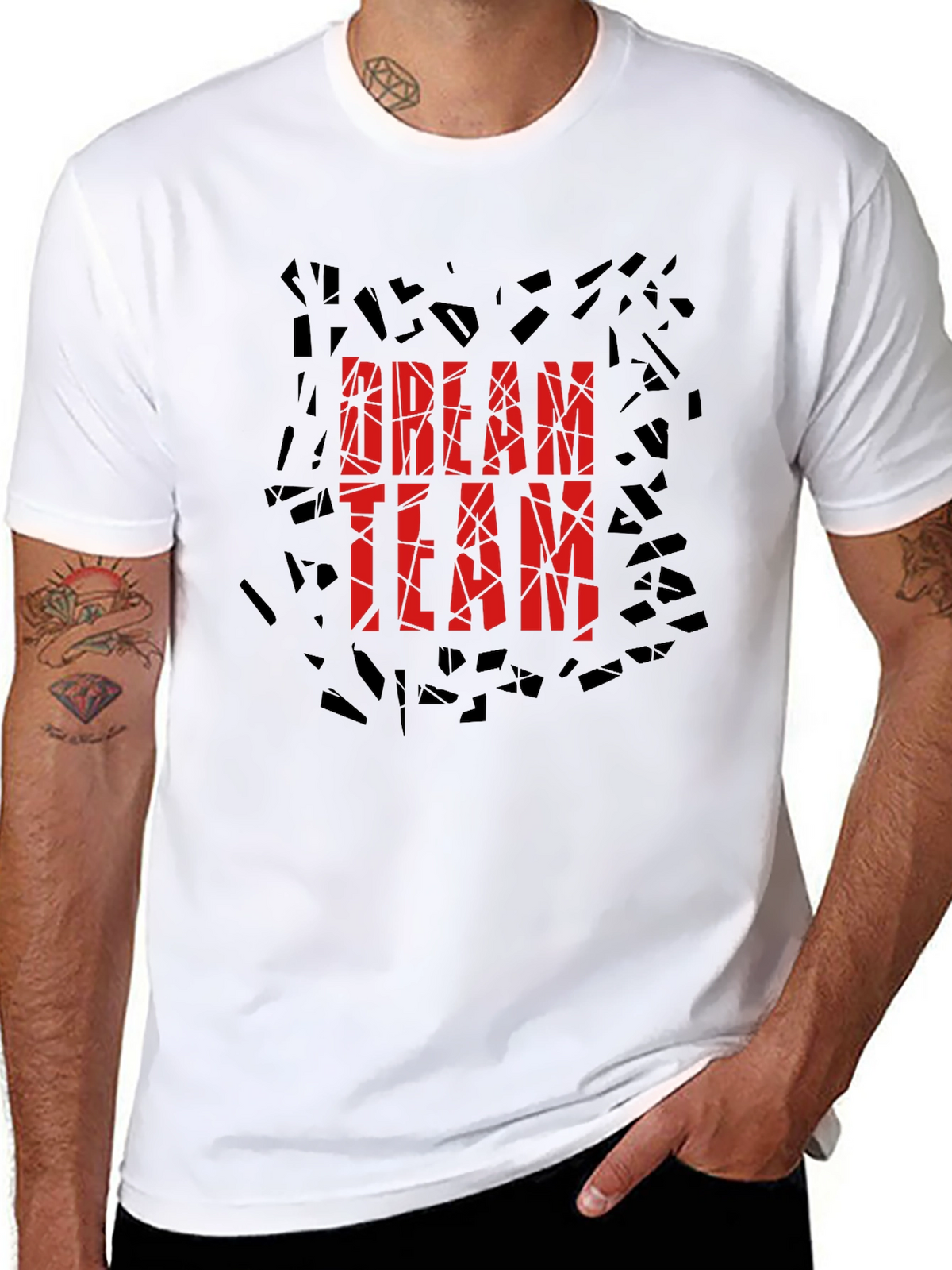 Dream Team Graphic Print Black T-Shirt