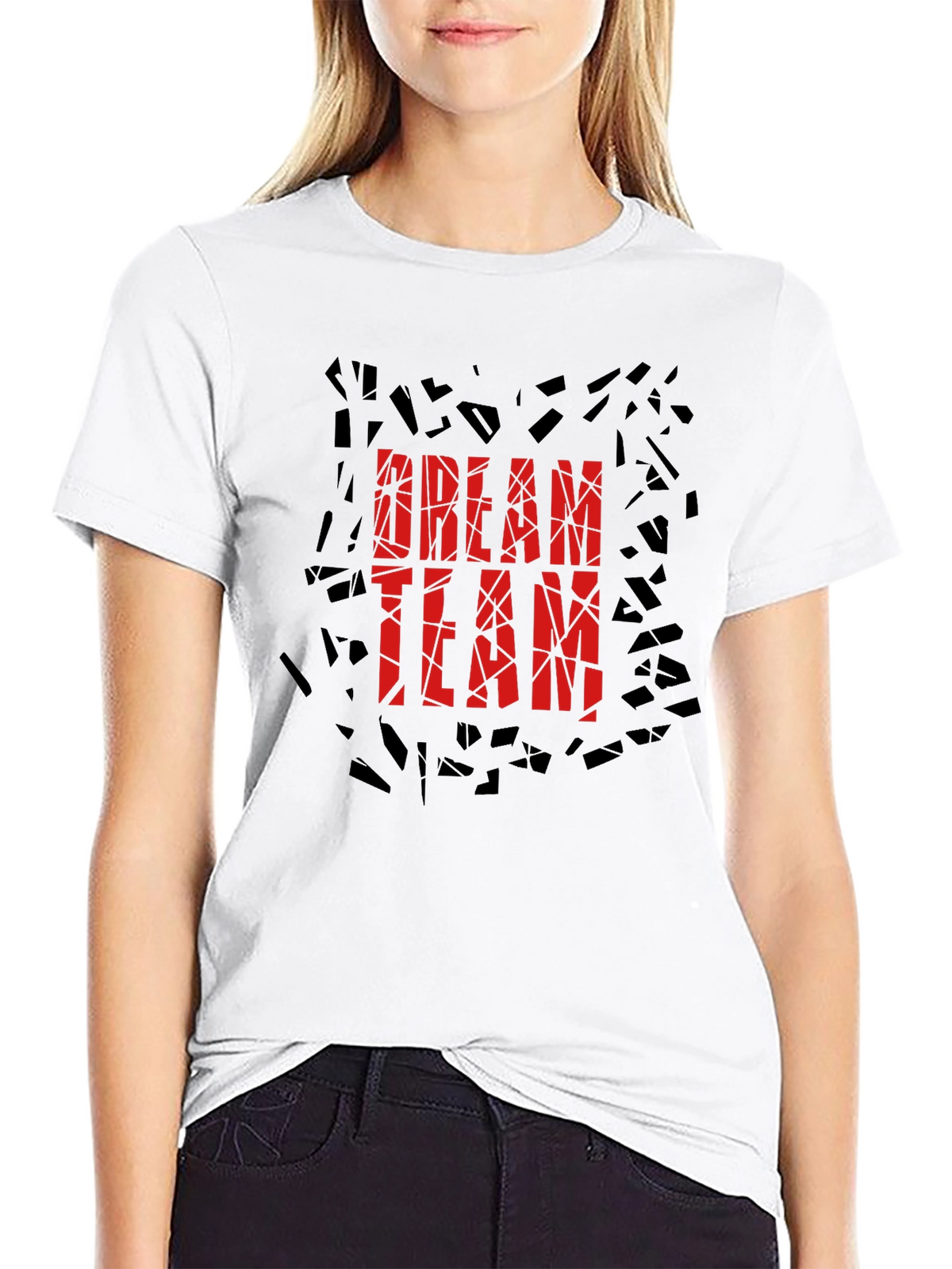 Dream Team Graphic Print Black T-Shirt