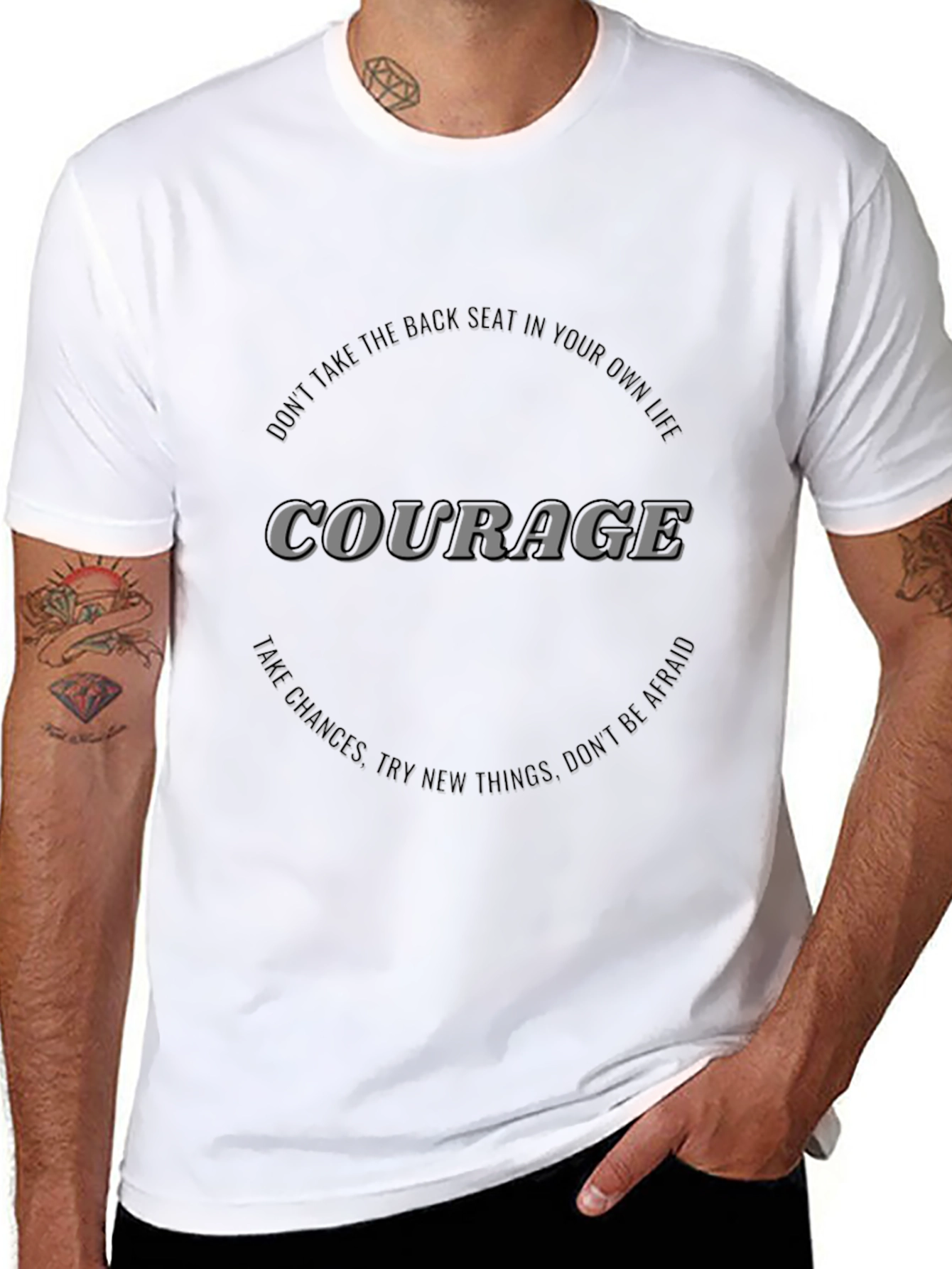 Courage Graphic T-Shirt - Motivational Black Tee