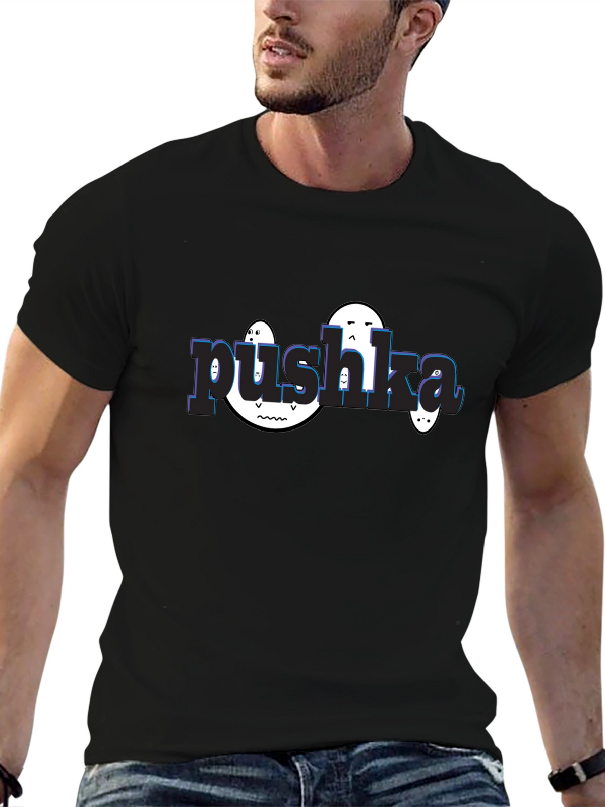 Pushka Funny Graphic Tee - Black Unisex T-Shirt