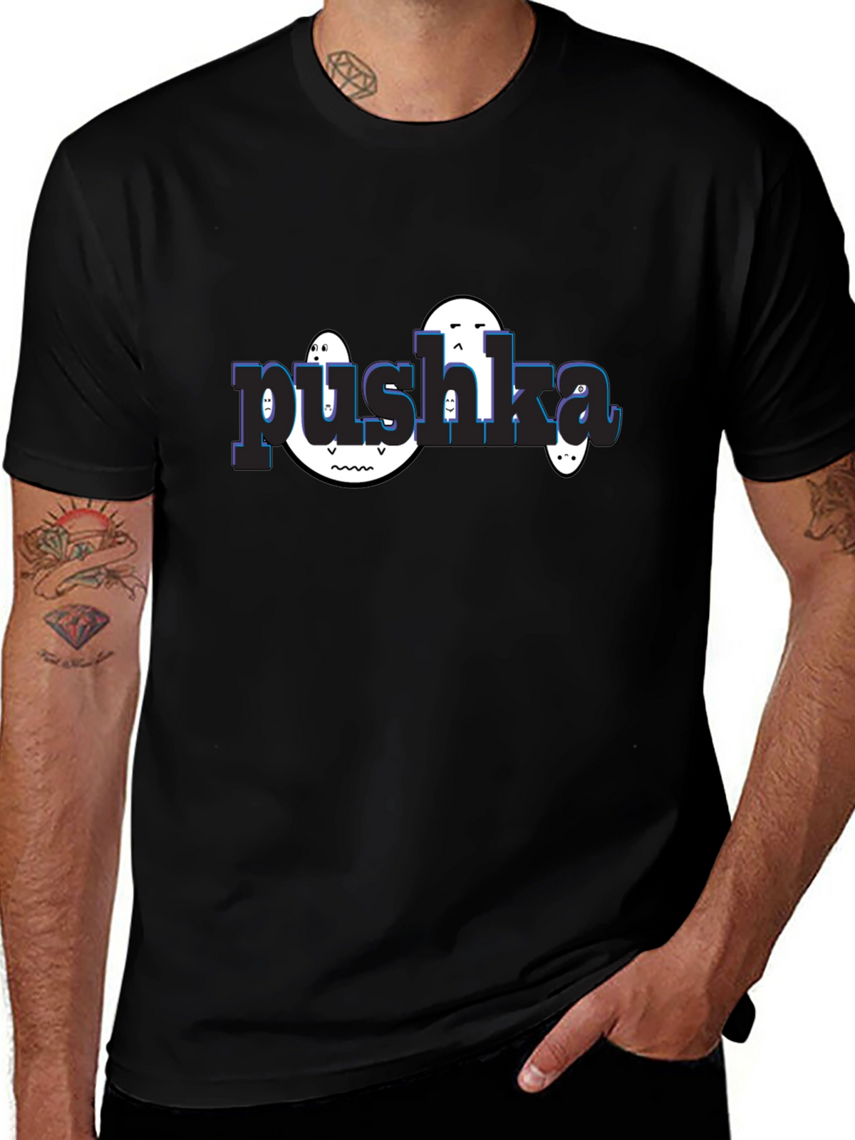 Pushka Funny Graphic Tee - Black Unisex T-Shirt