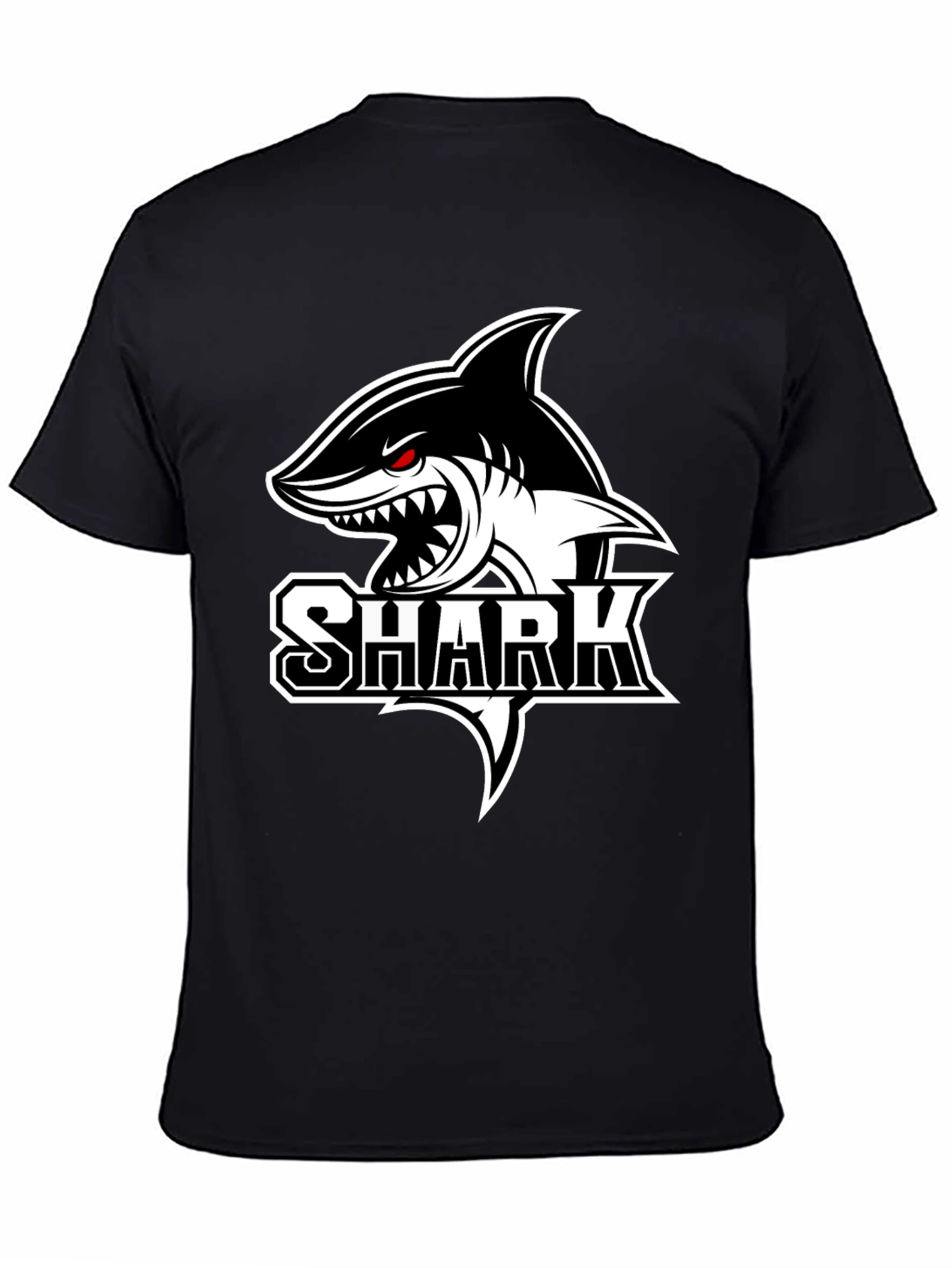Black Shark Graphic Tee - Bold Animal Print